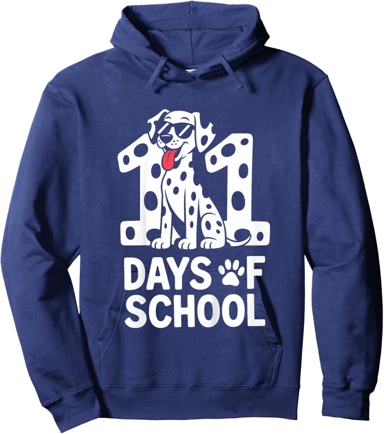 100 Days of School Dalmatian Dog Boy Kid 100th Day of School Hoodie - Hoodie | Navy