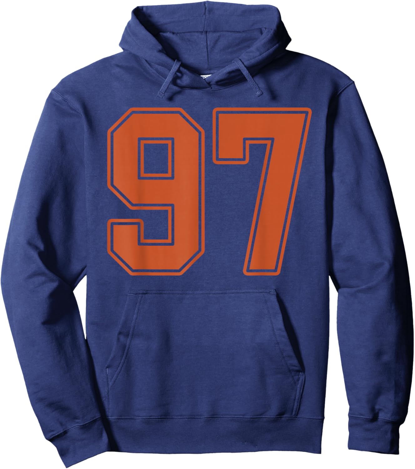 Burnt Orange Number 97 Jersey Player Uniform #97 Hoodie - Hoodie | Navy