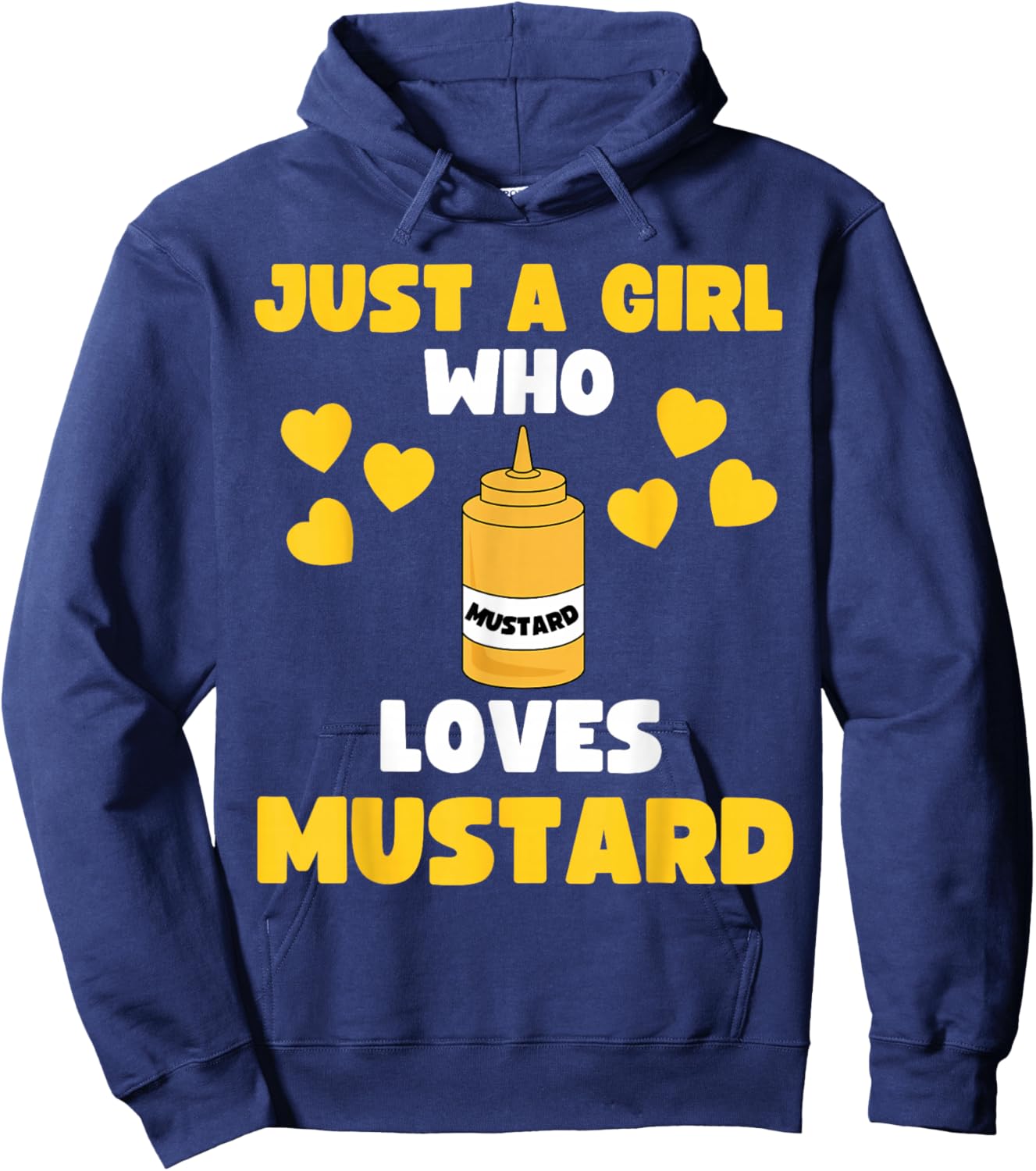 Just A Girl Who Loves Mustard Hot Dog Kids Toddler 5T 4T 3T Hoodie - Hoodie | Navy