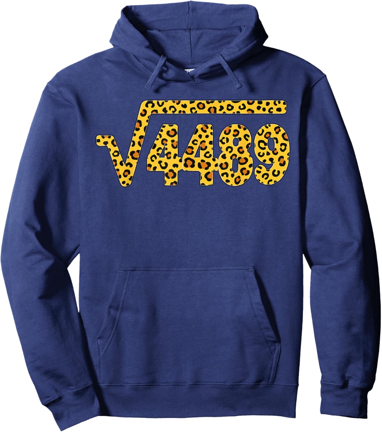6 7 Leopard Pattern Meme Square Root 4489 Slang Math Teacher Hoodie - Hoodie | Navy