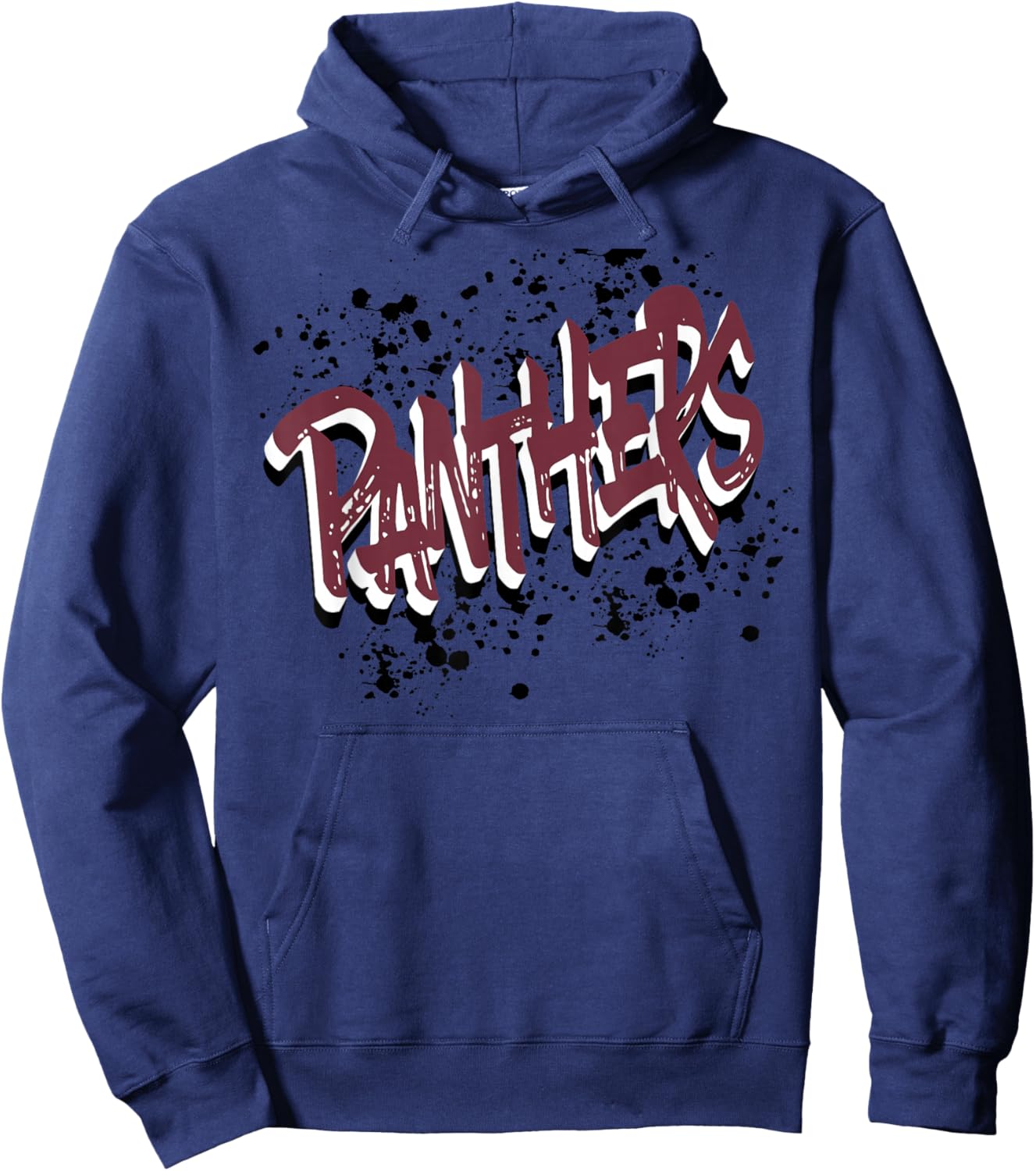 Panthers Grunge Word Maroon Panther Pride School Spirit Hoodie - Hoodie | Navy