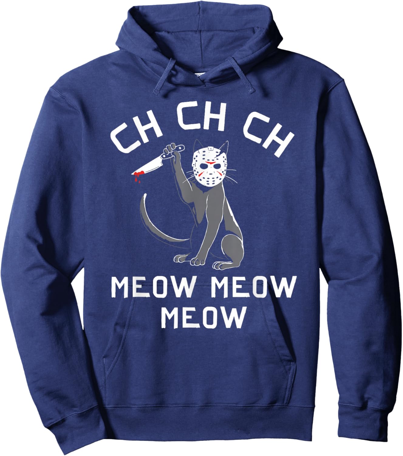 Funny Halloween Cat Ch Meow Hoodie - Hoodie | Navy