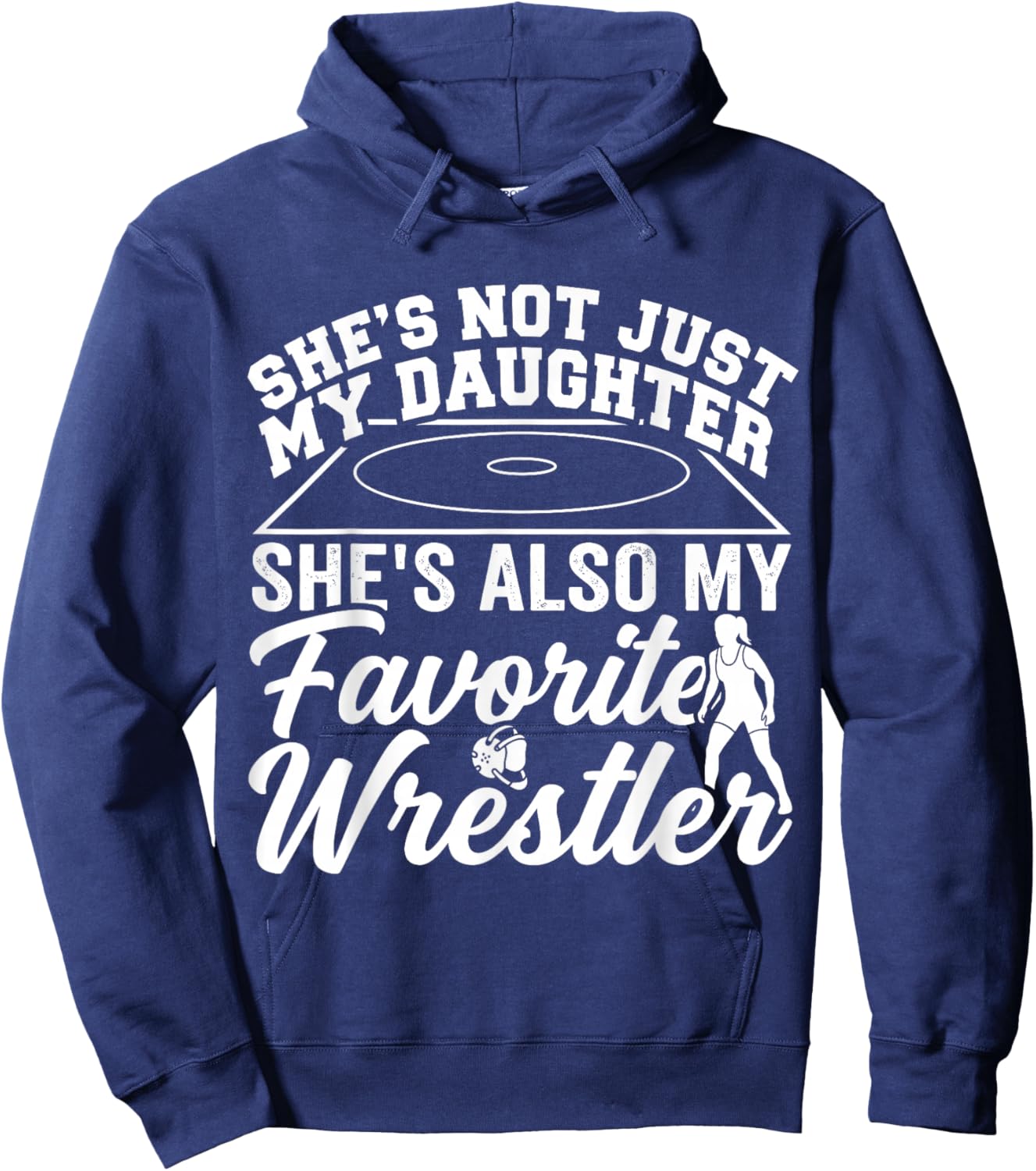 Girl Wrestling Dad Hoodie - Hoodie | Navy
