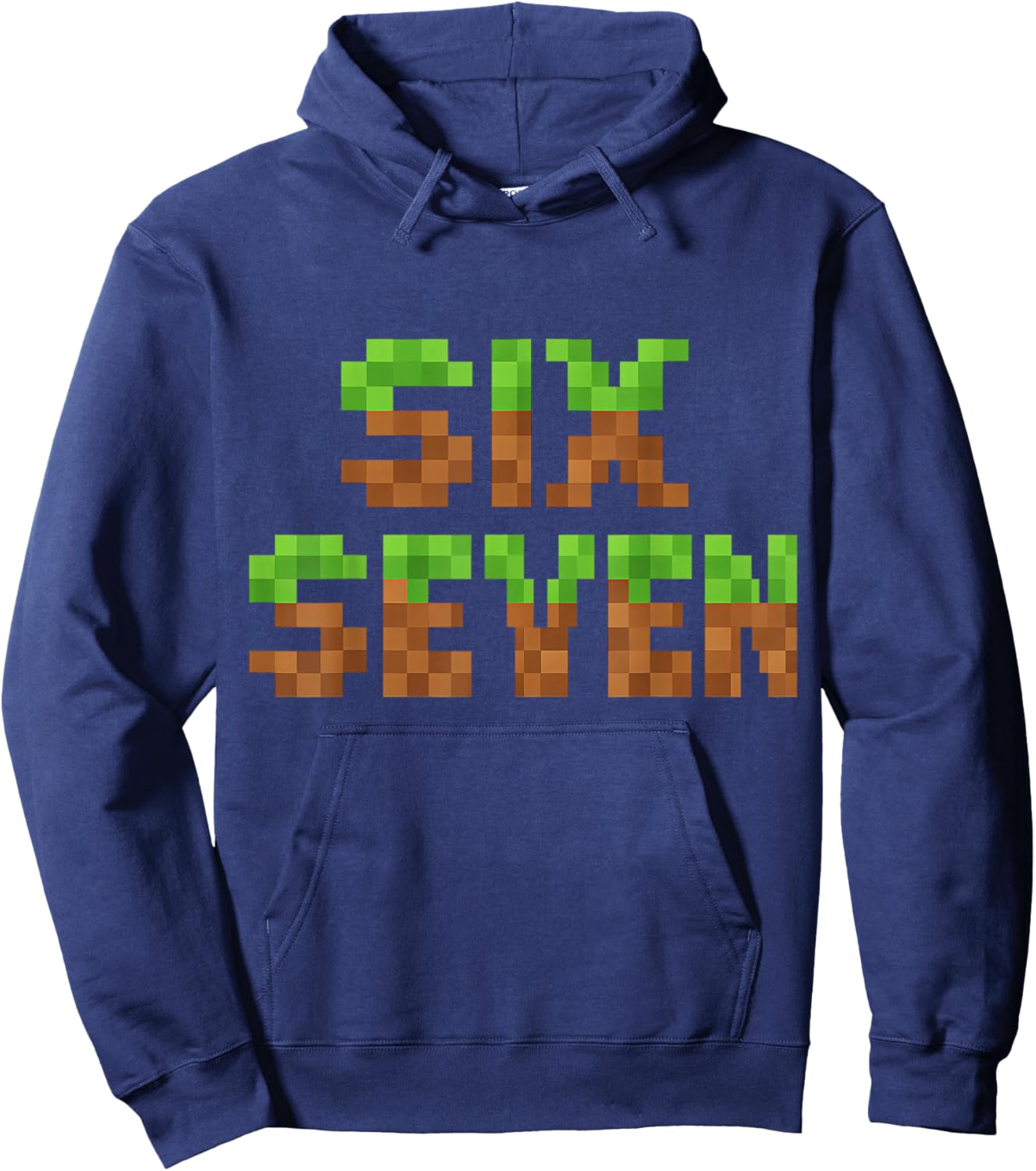Funny Six Seven 6 7 Meme Gen Alpha Slang Game Pixel 67 Boys Hoodie - Hoodie | Navy