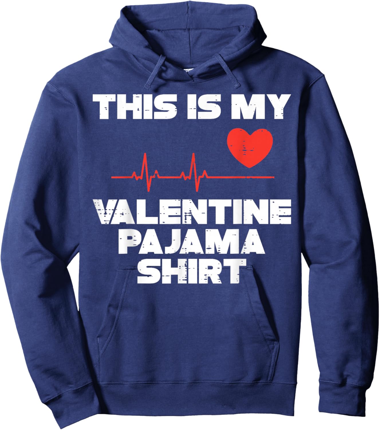 This is My Valentine Pajama Valentines Day Men Women Kids Hoodie - Hoodie | Navy