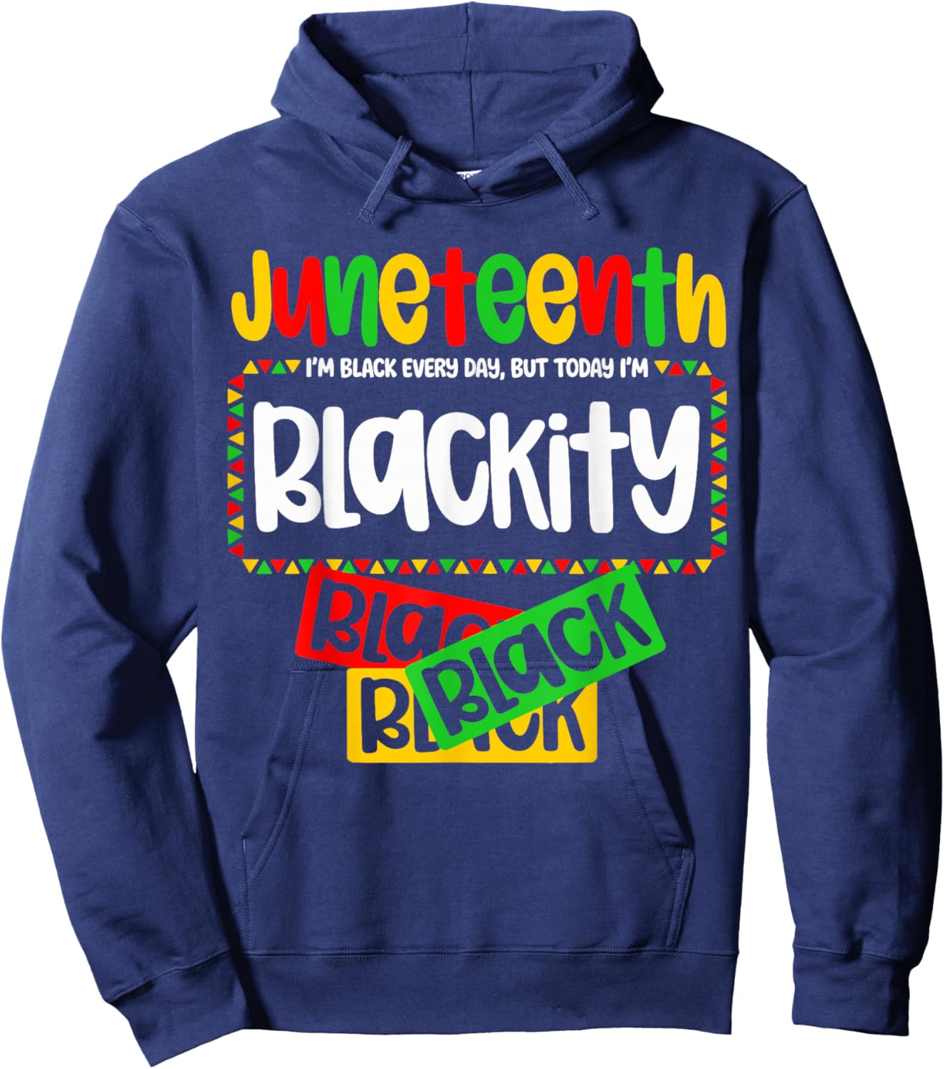 Juneteenth Blackity Black History Afro Woman Black Girls Hoodie - Hoodie | Navy