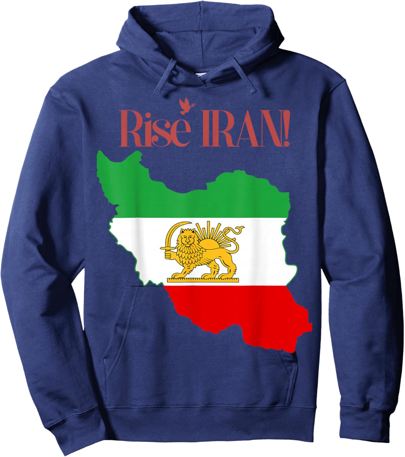 Rise Iran, Reza Shah,Pahlavi, Freedom, Lion, King,Flag Hoodie - Hoodie | Navy