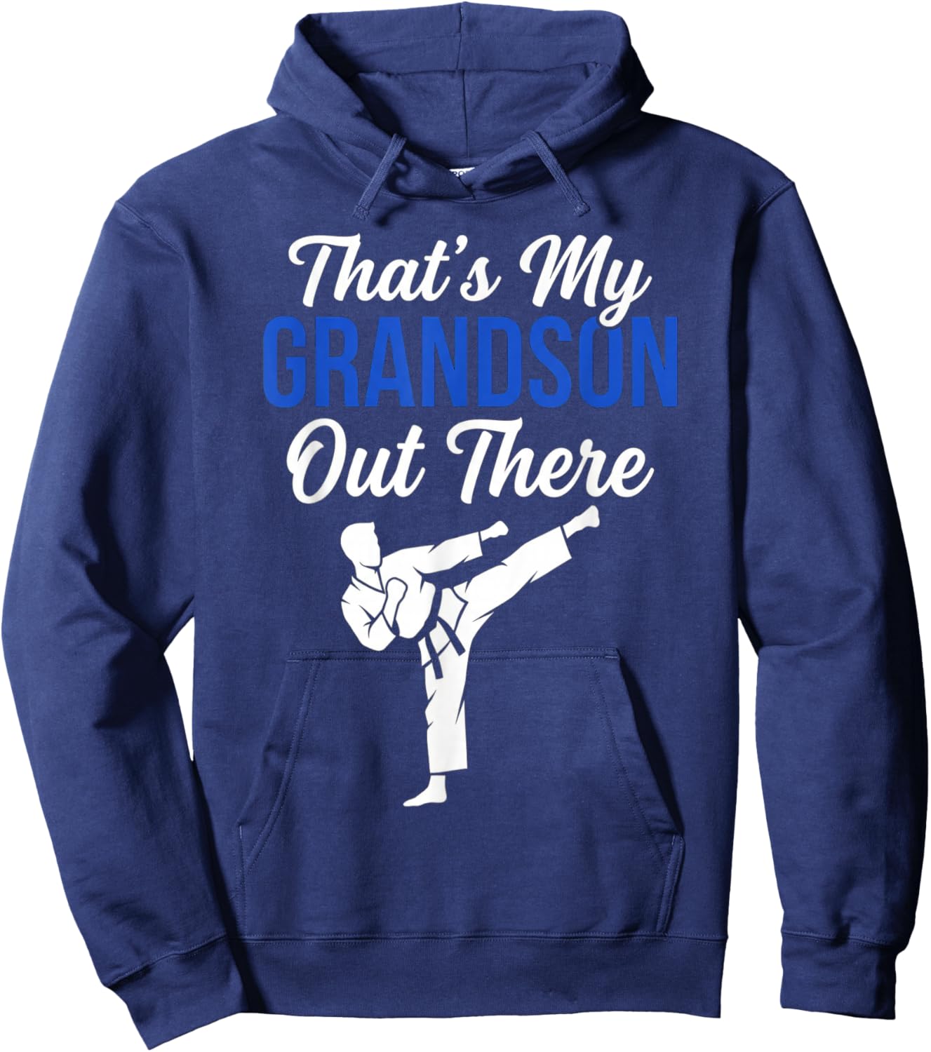 Karate Grandson Support Martial Arts Grandparent Hoodie - Hoodie | Navy