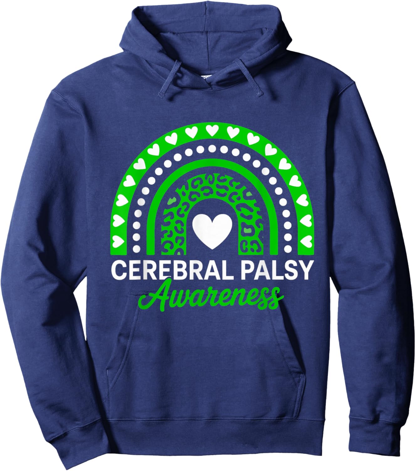 Cerebral Palsy CP Awareness Rainbow Leopard Hoodie - Hoodie | Navy