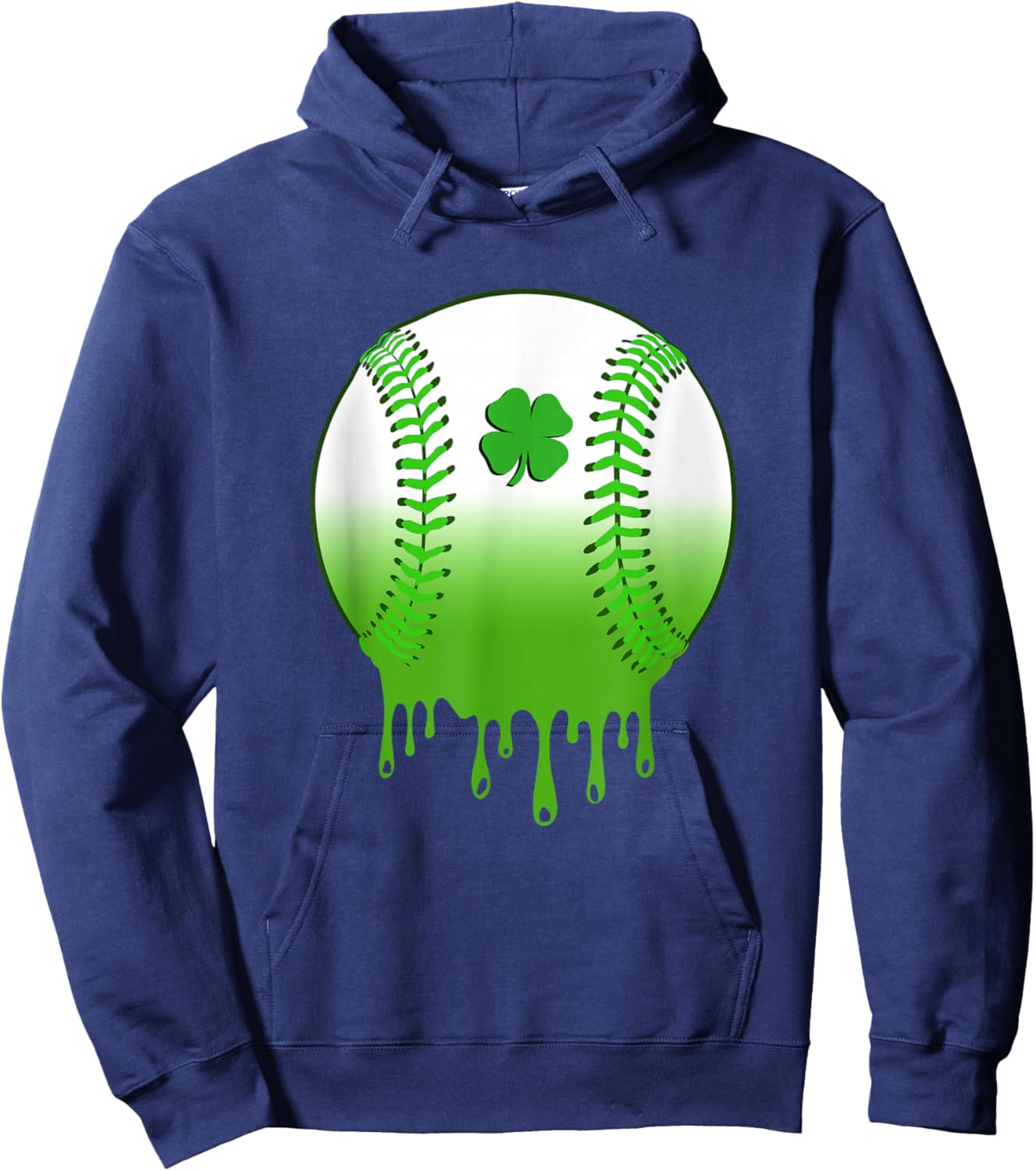 St Patricks Day Shamrock Baseball Irish Boys Kids Men Hoodie - Hoodie | Navy