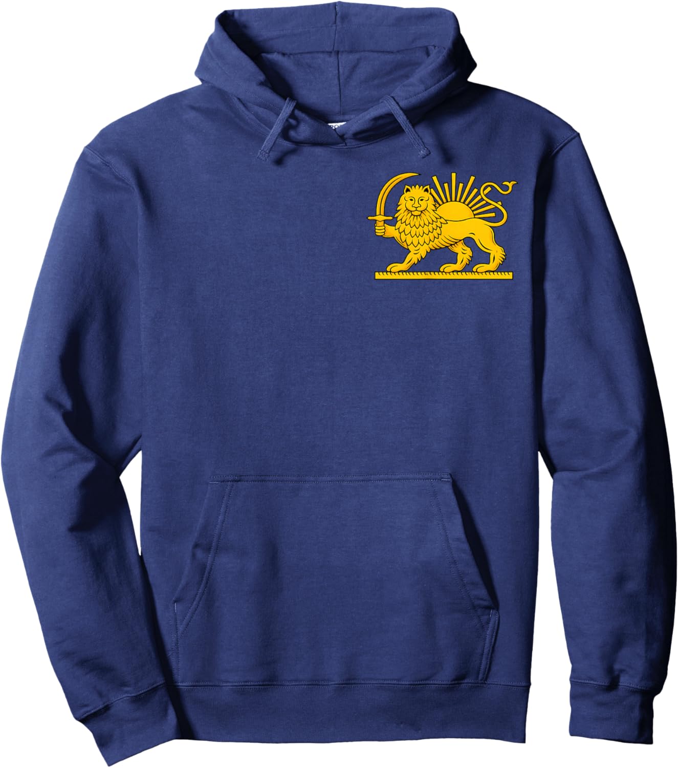Iran Flag Lion Sun Persian Pride Retro Iran Shir o Khorshid Hoodie - Hoodie | Navy