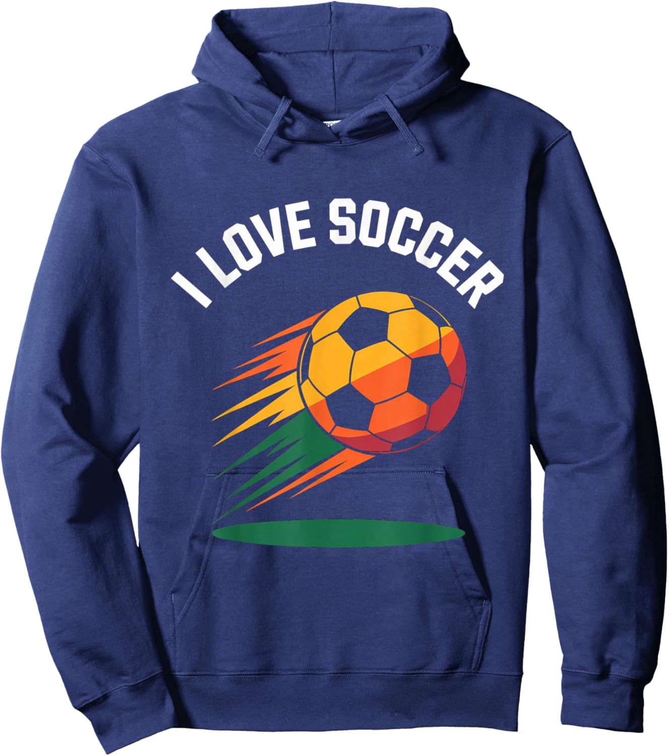I Love Soccer Vibrant Ball Graphic Hoodie - Hoodie | Navy