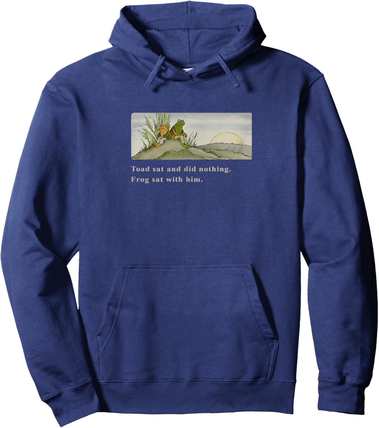 Toad Sat and Did Nothing Frog Sat with Him Retro Funny Meme Hoodie - Hoodie | Navy