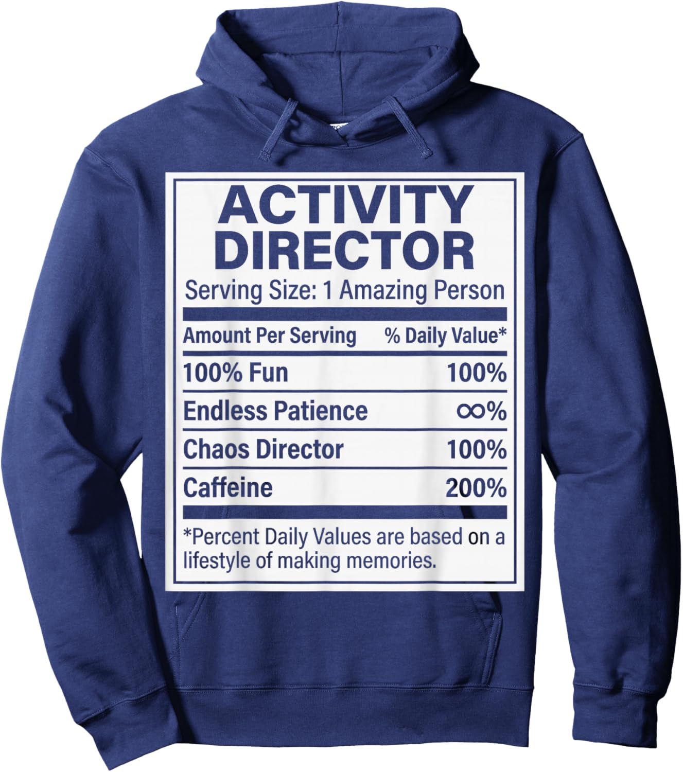 Activity Director Nutrition Facts, Funny Activity Director Hoodie - Hoodie | Navy