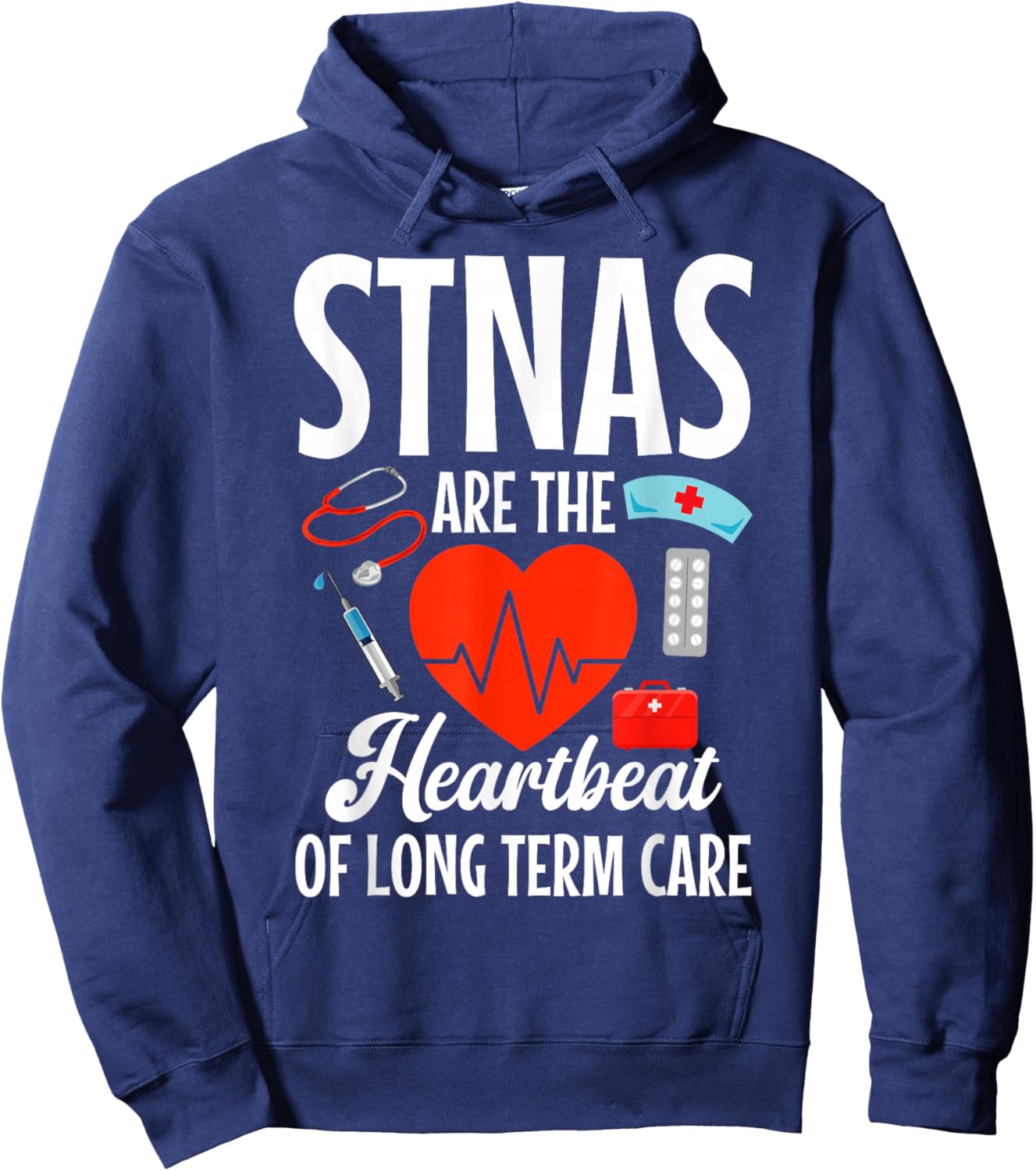 STNA Nurse RN Heartbeat State Tested Nursing Assistant Hoodie - Hoodie | Navy