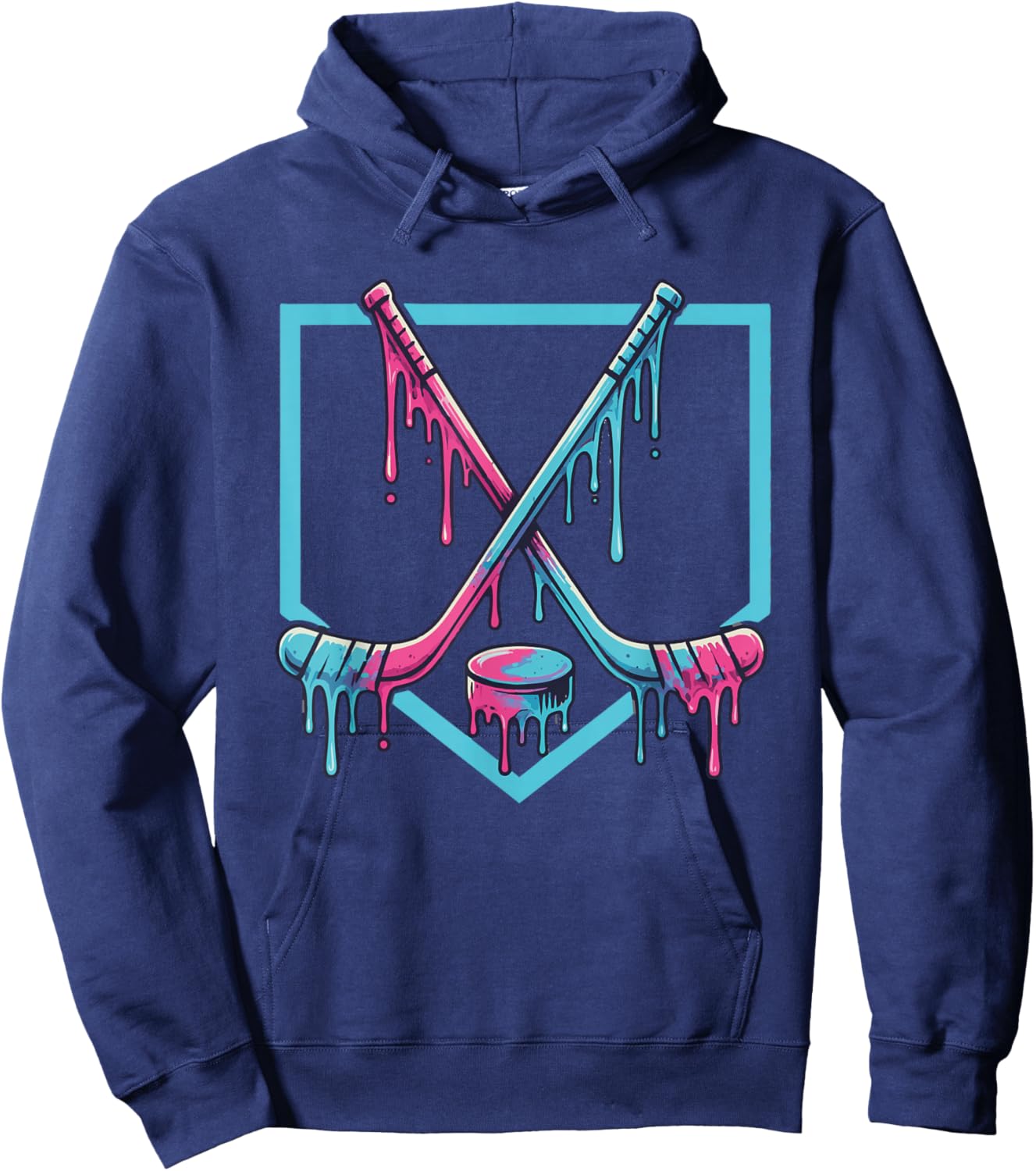 Funny Drip Ice Hockey for Boys Girls Kids Hoodie - Hoodie | Navy