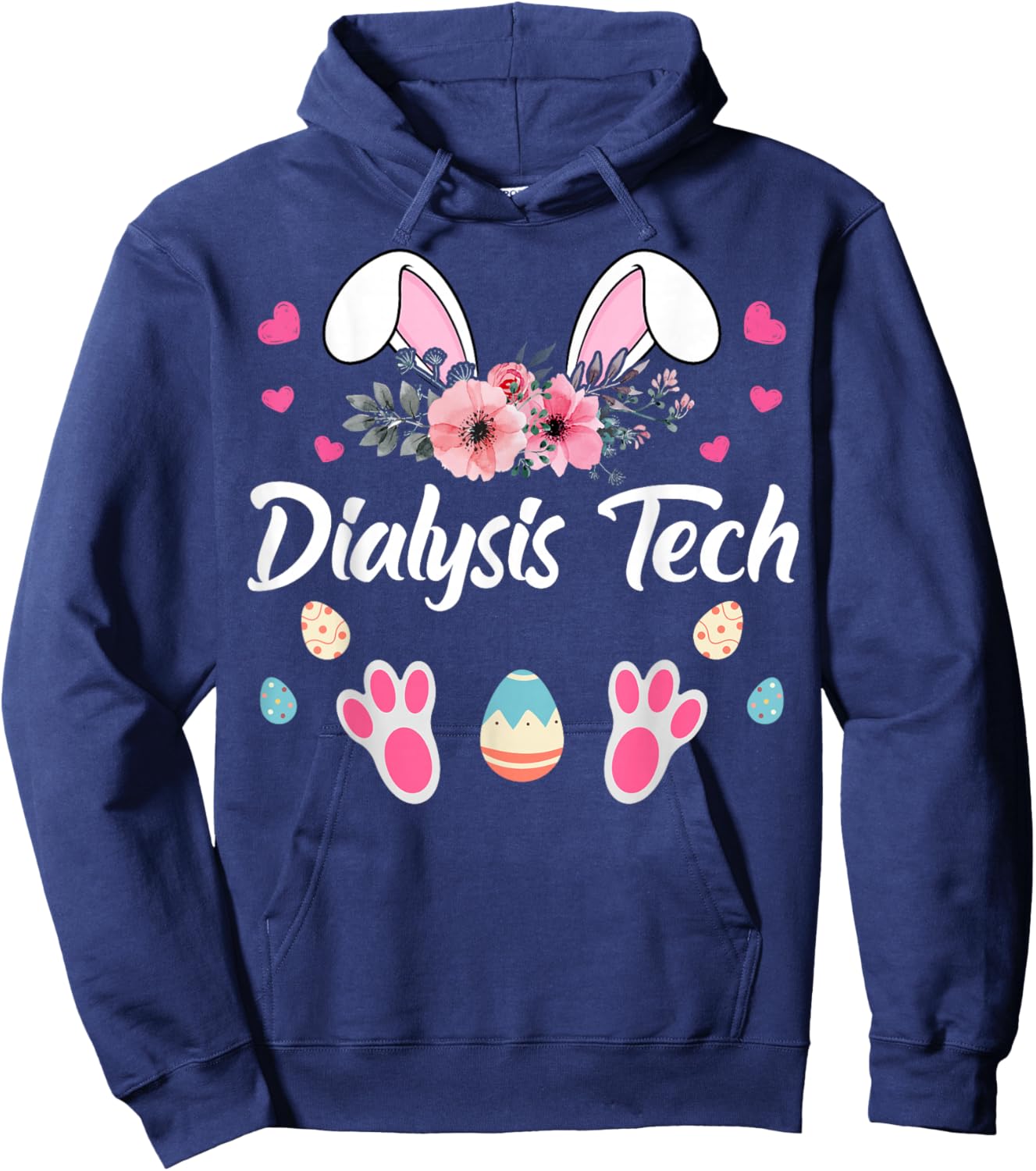 Dialysis Tech Easter Day Bunny - Dialysis Technician Hoodie - Hoodie | Navy