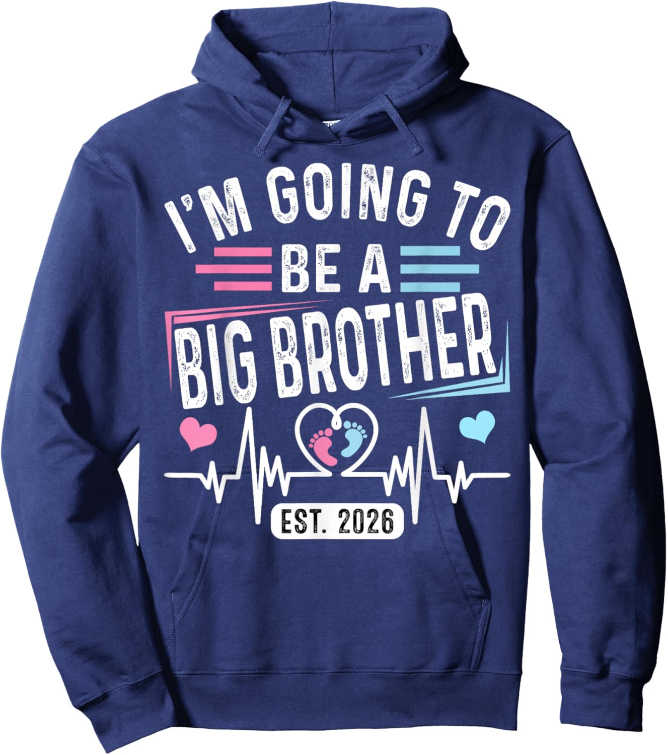 I'm Going to Be A Big Brother EST. 2026 Vintage Hoodie - Hoodie | Navy