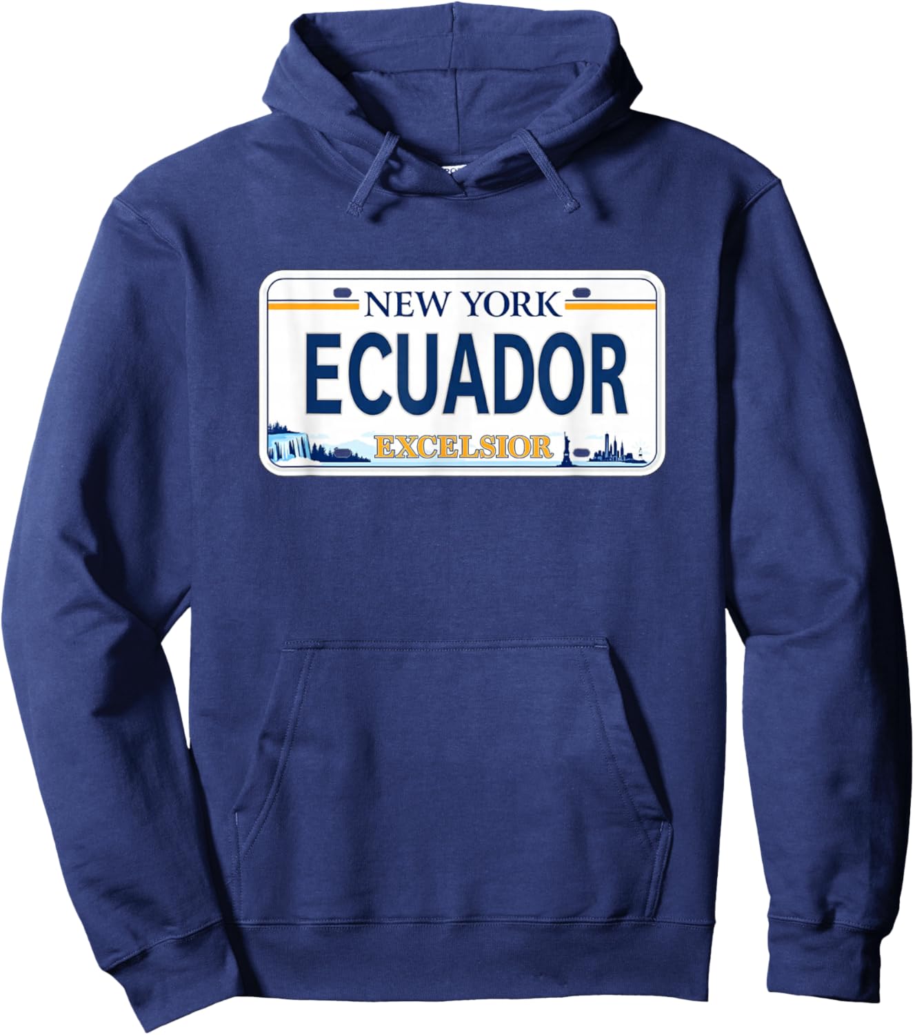 Ecuador New York Plate Style Design, Ecuadorian Hoodie - Hoodie | Navy