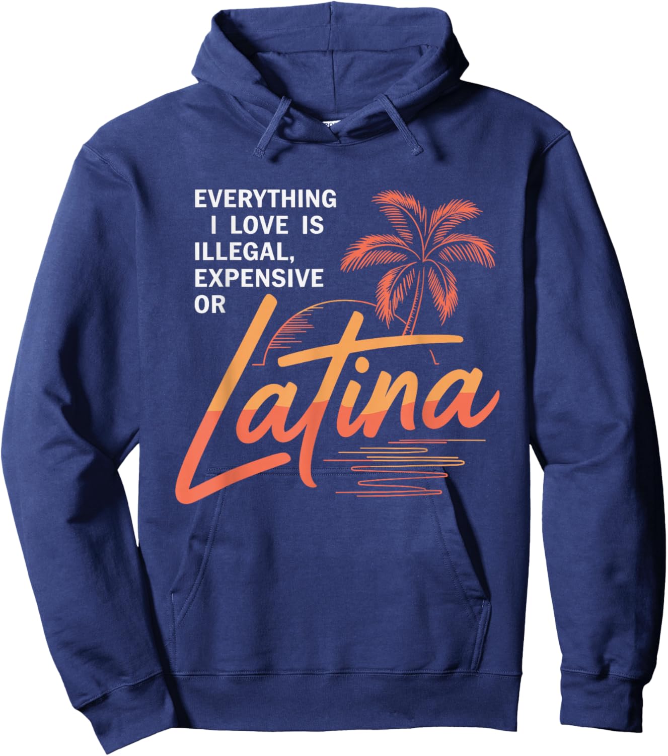 Everything I Love is Illegal Expensive Or Latina Men Boys Hoodie - Hoodie | Navy