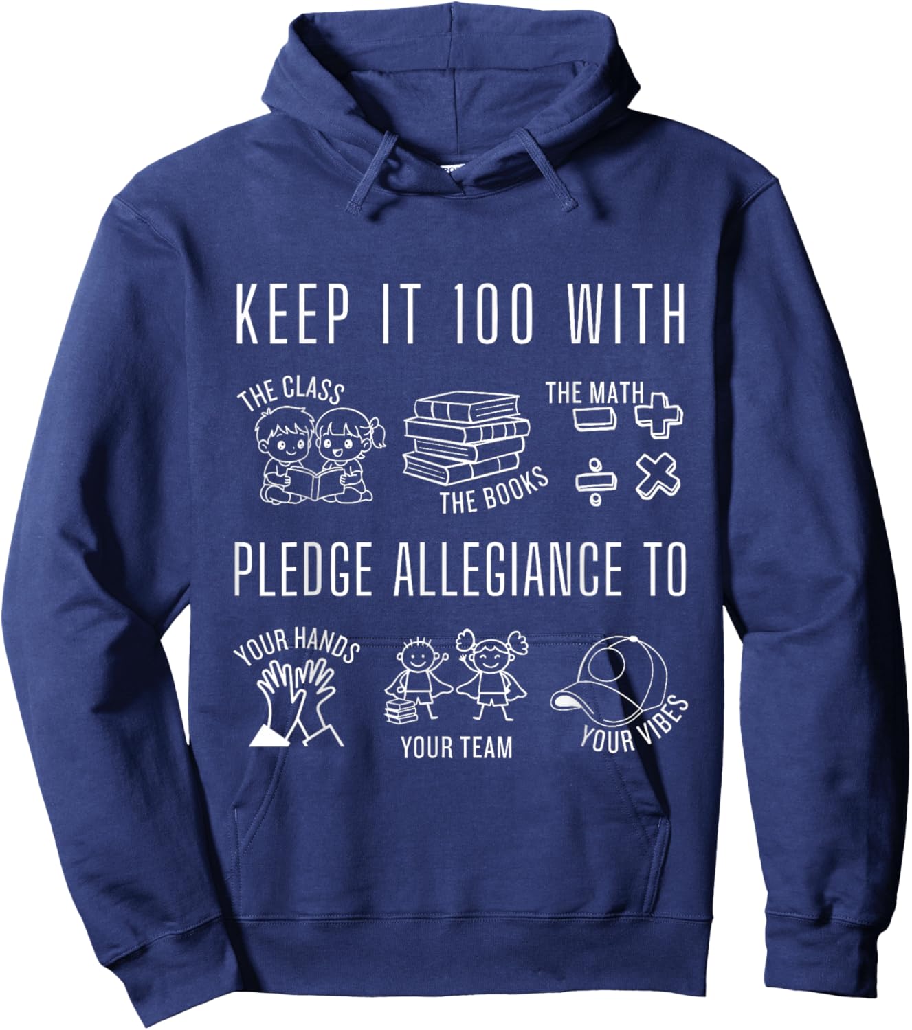 100 Days of School Matching 100 Keep It 100 Funny 100th Day Hoodie - Hoodie | Navy