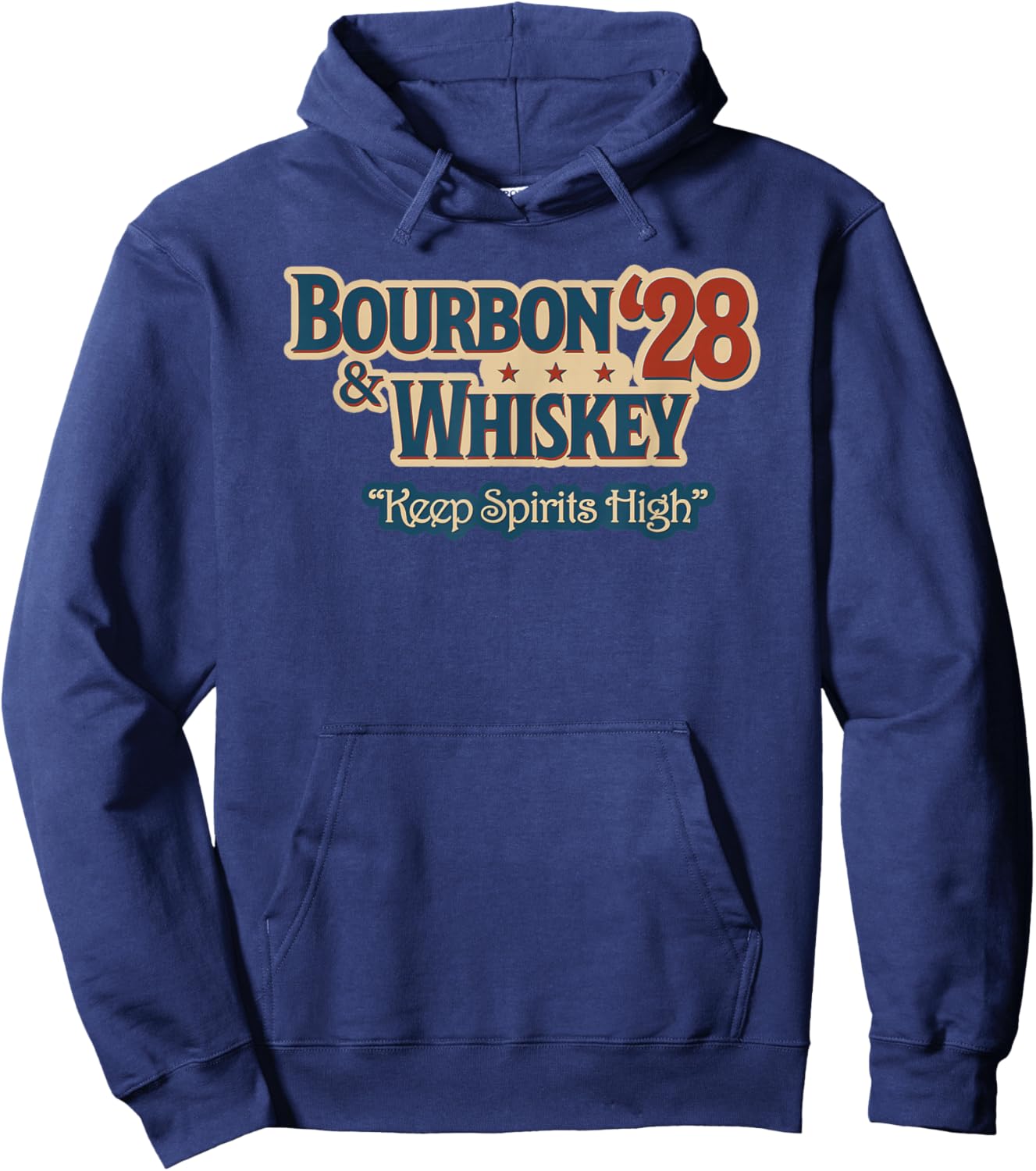 Vintage Bourbon & Whiskey 2028 - Keep Spirits High Election Hoodie - Hoodie | Navy