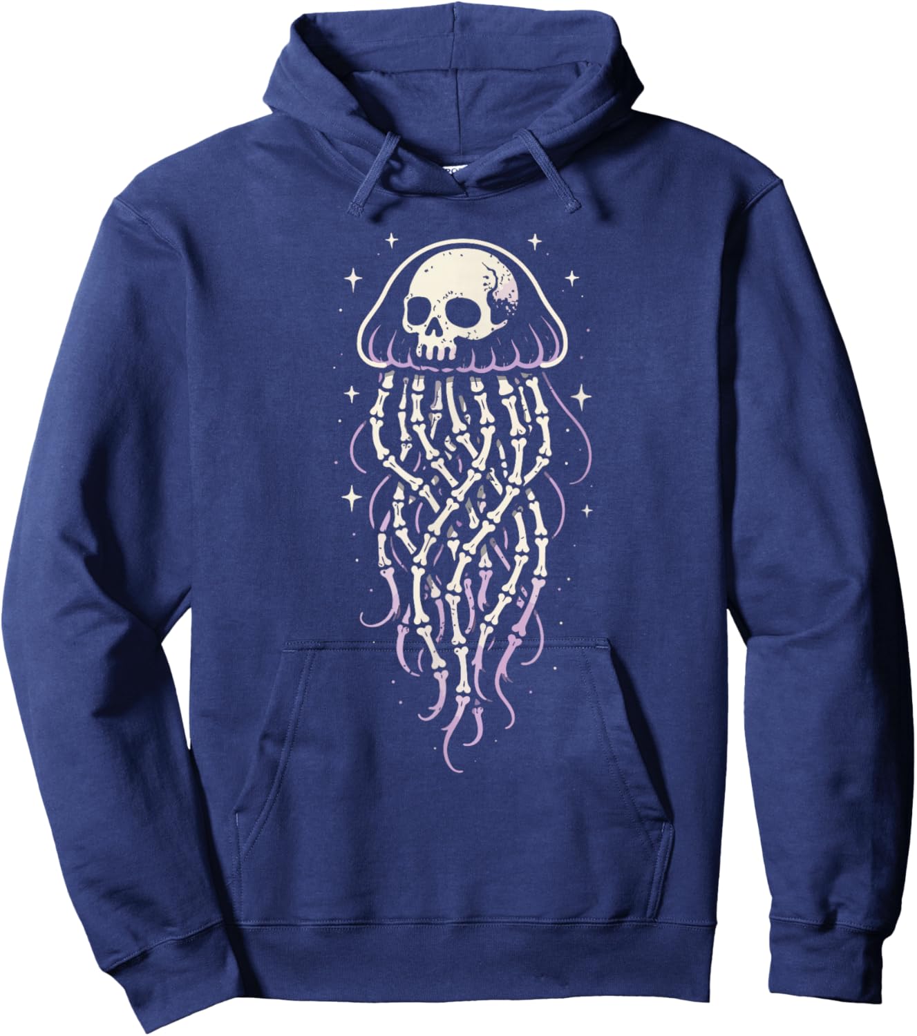 Skull Jellyfish Pastel Goth Alt Grunge Alternative Aesthetic Hoodie - Hoodie | Navy