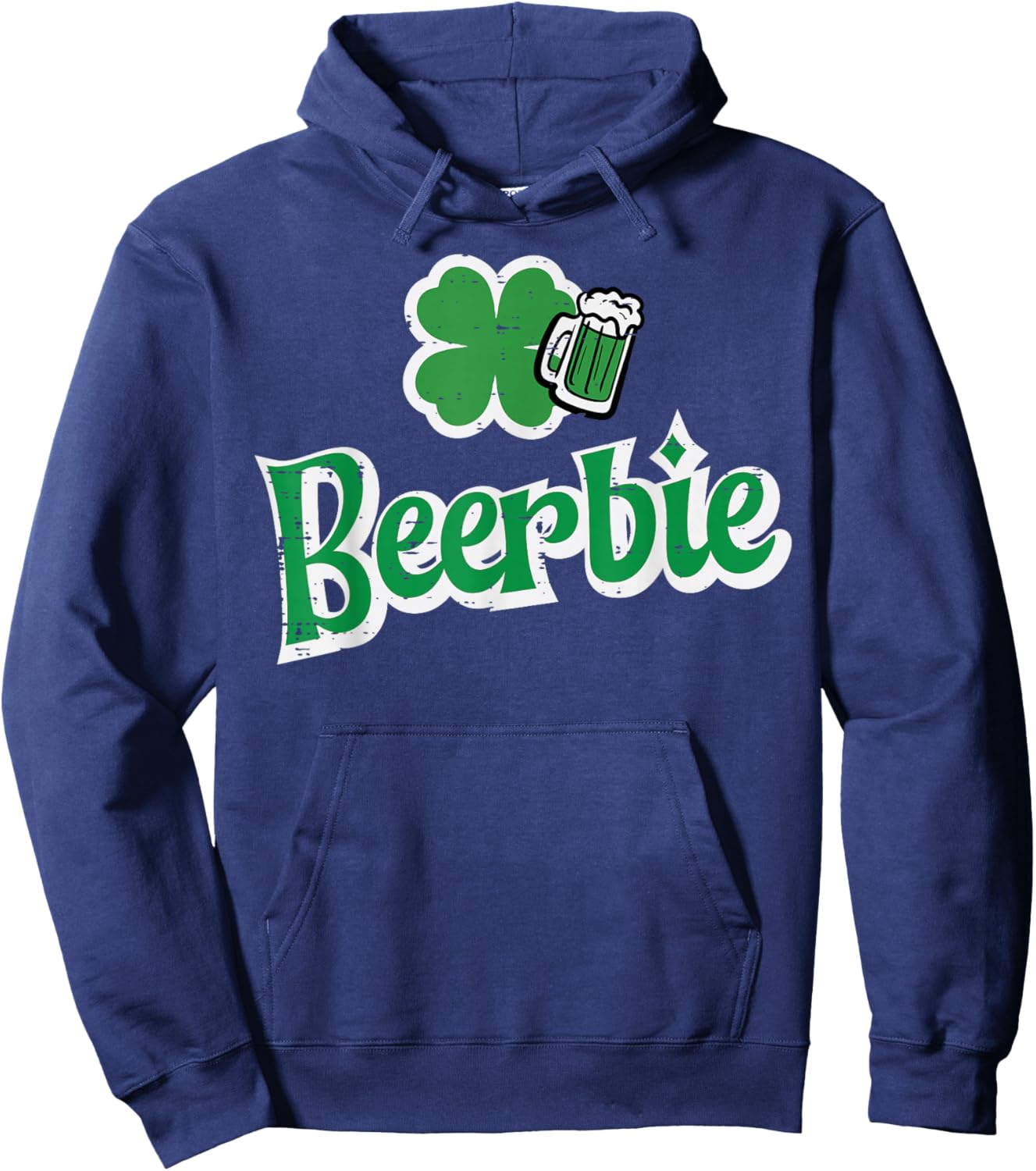 St Patricks Day Shamrock Beerbie Saint Paddys Women Men Hoodie - Hoodie | Navy