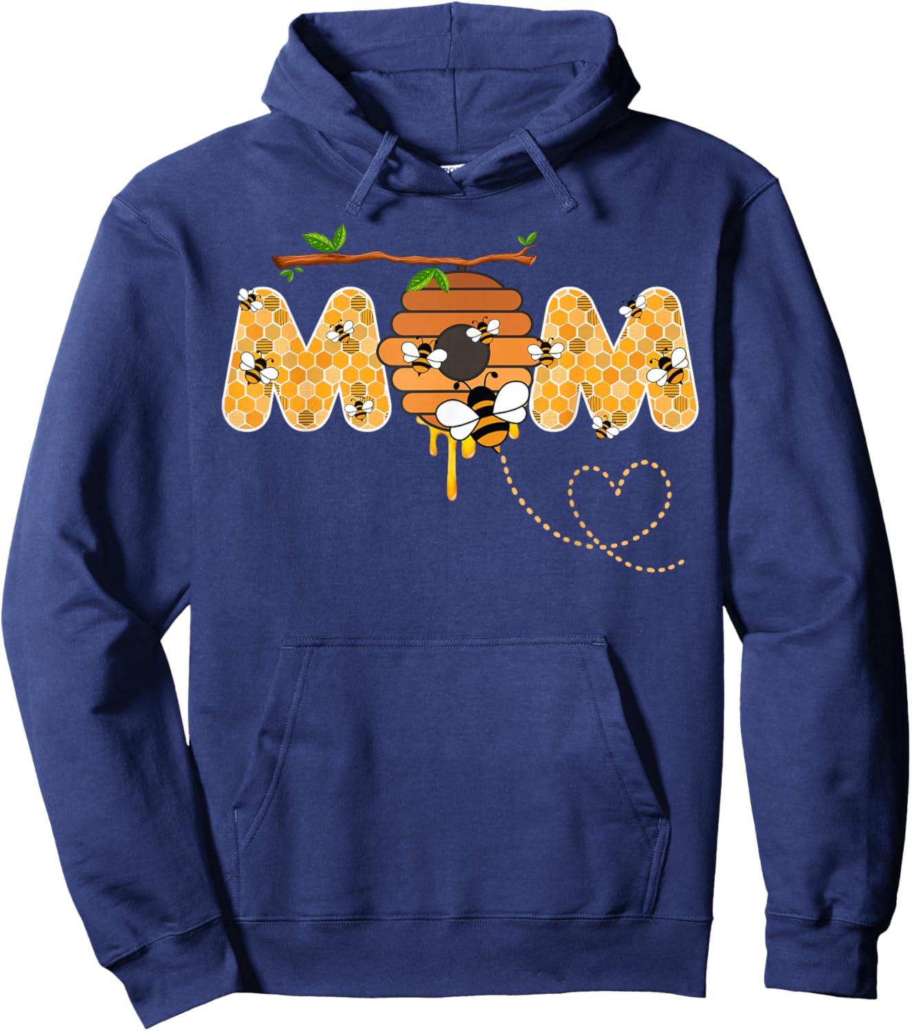 Mom Bee 1st Birthday Beekeeping Matching Family Hoodie - Hoodie | Navy