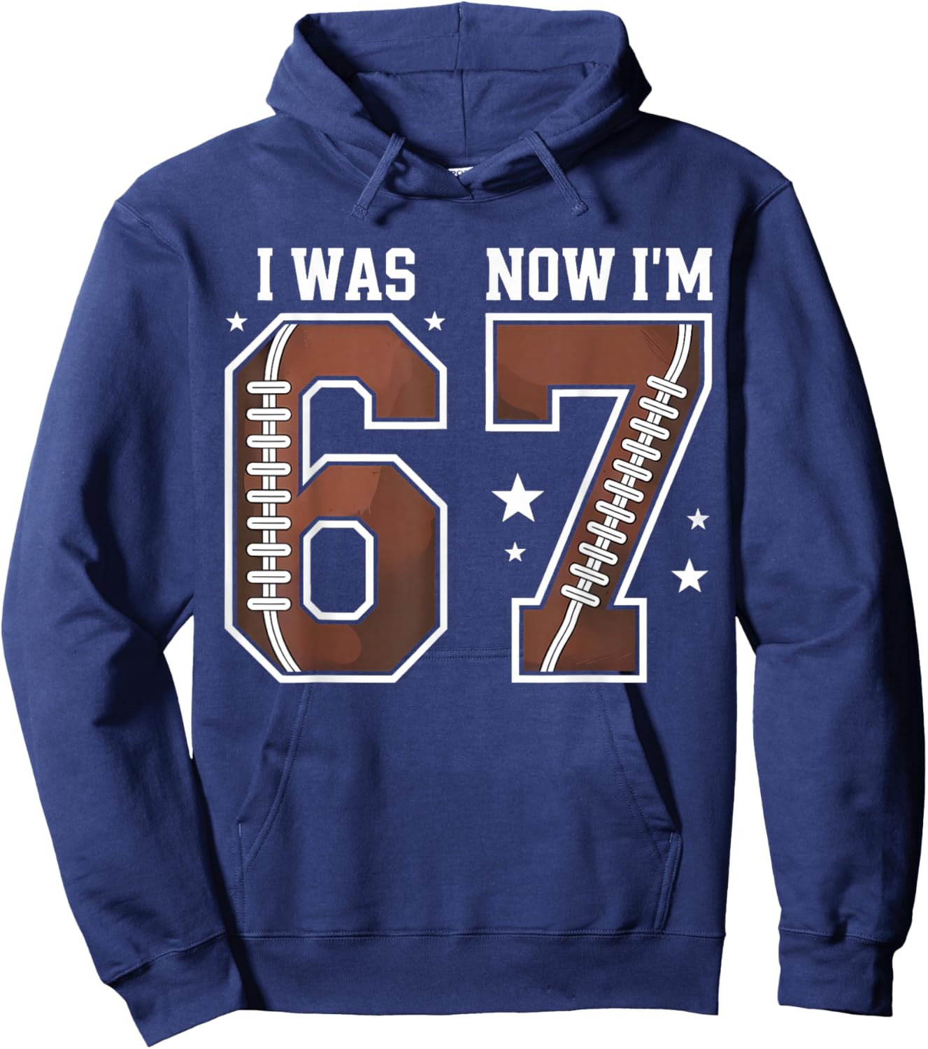 I was 6 Now I'm 7 Year Old Football Theme 7th Birthday Boy Hoodie - Hoodie | Navy