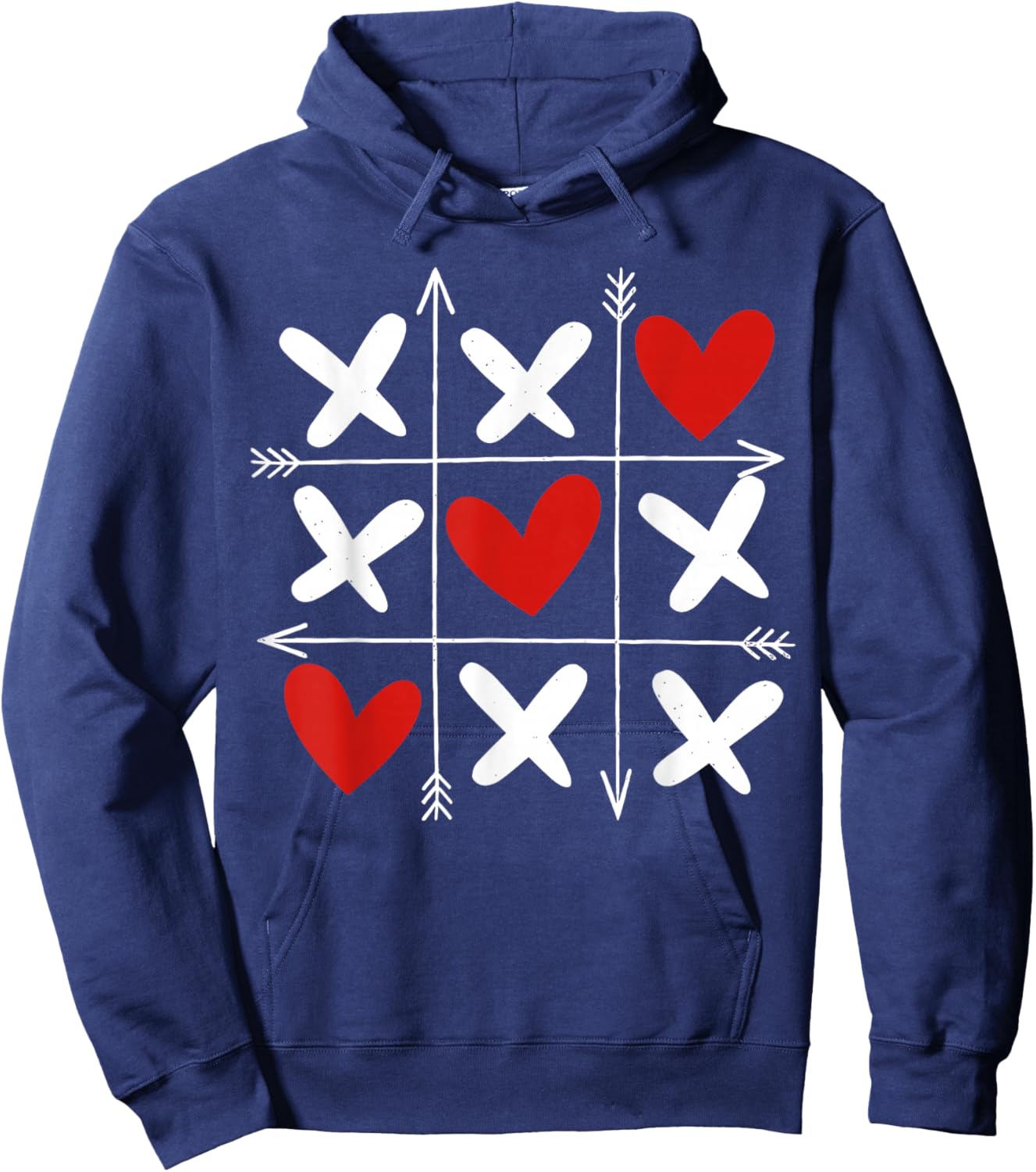 Hearts XOXO Valentines Day Heart Men Women Kids Hoodie - Hoodie | Navy