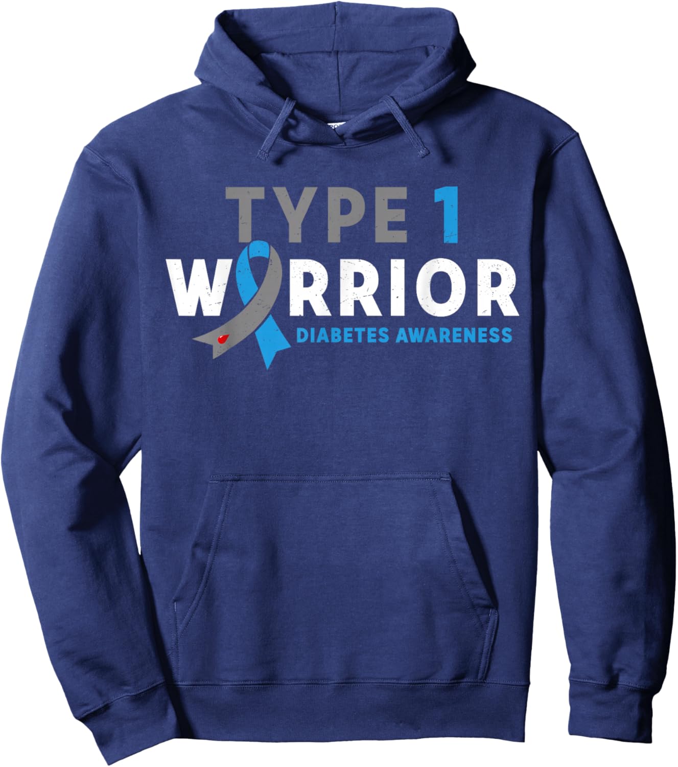 Type 1 Warrior Diabetes Awareness Month T1D Warrior Diabetic Hoodie - Hoodie | Navy