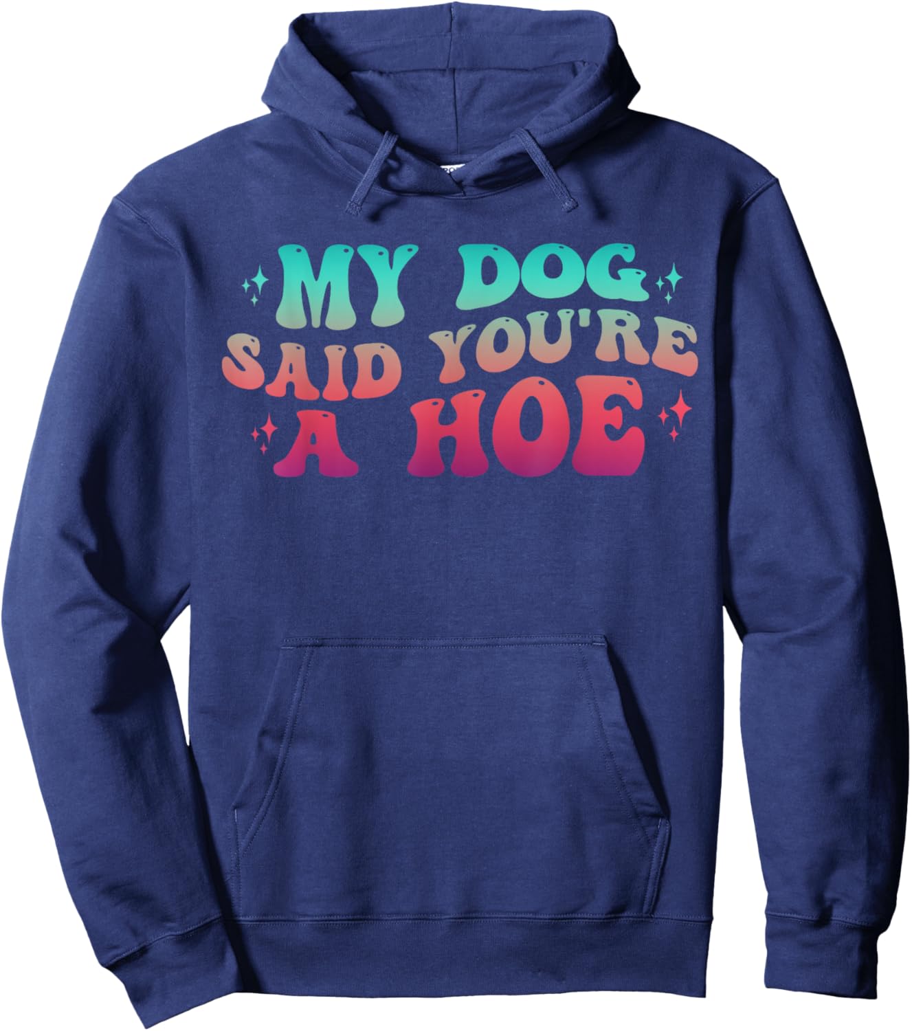 Dog Lover Gag Groovy My Dog Said You're A Hoe Dog Owner Hoodie - Hoodie | Navy