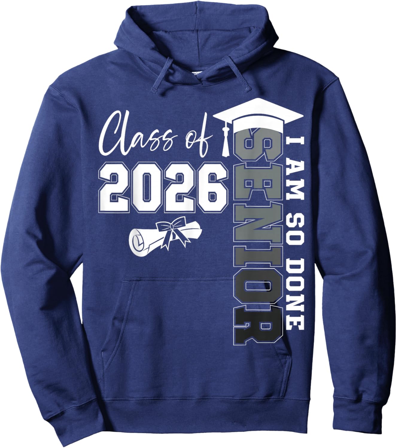 Class of 2026 Senior 2026 Graduation Decoration Men Senior Hoodie - Hoodie | Navy
