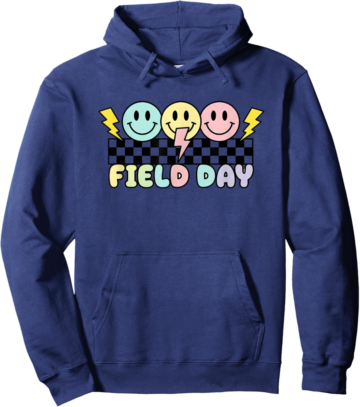 Emoticons & Field Day Pastel Faces Lightning Hoodie - Hoodie | Navy