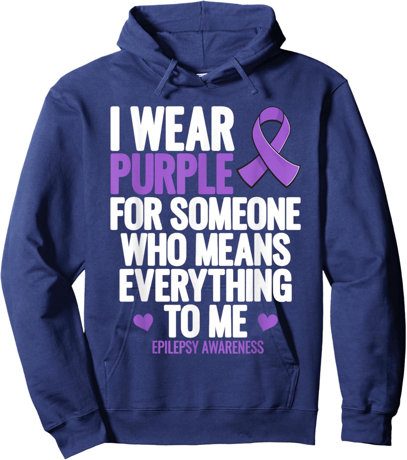 Epilepsy Awareness Month I Wear Purple Family Support Hoodie - Hoodie | Navy