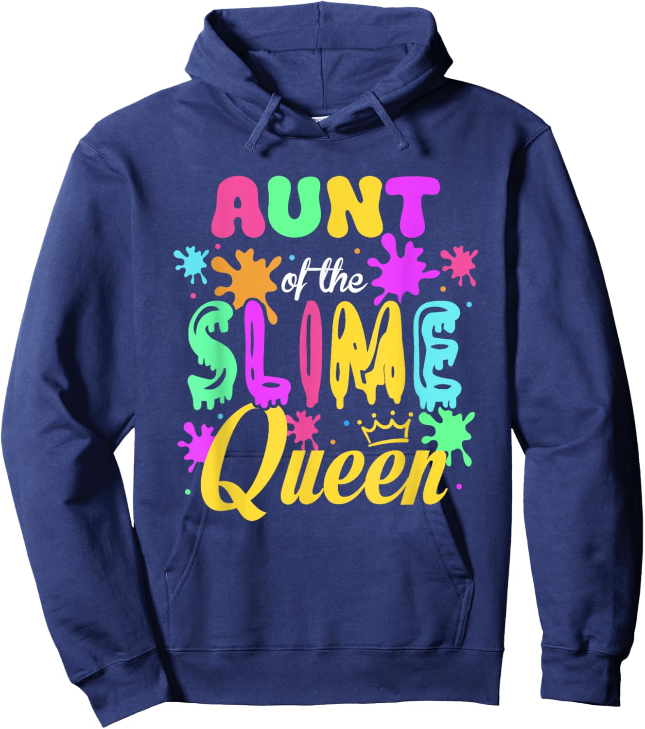 Aunt of The Slime Queen Bday Family Matching Party Hoodie - Hoodie | Navy