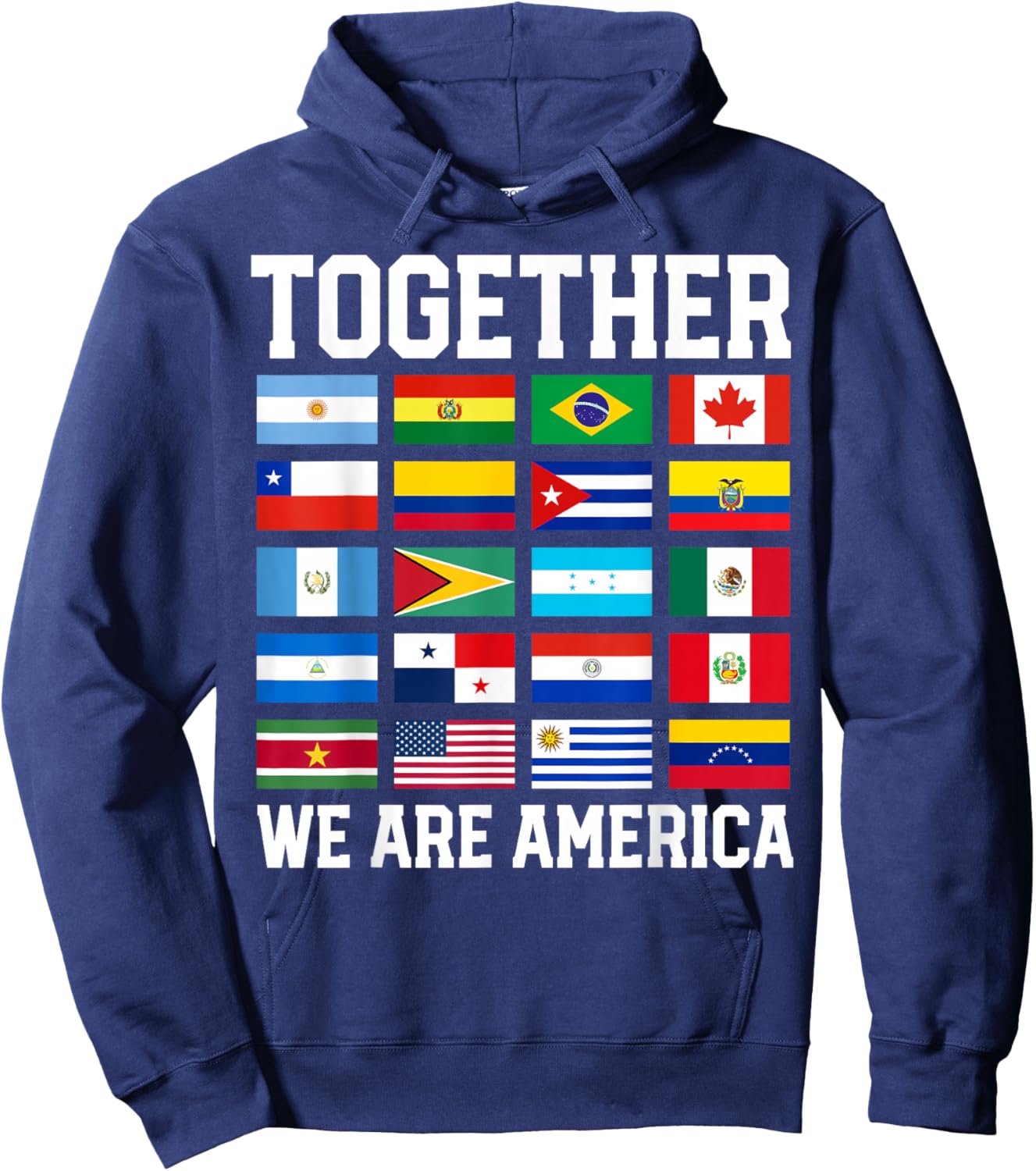Together We are America Flags Hoodie - Hoodie | Navy