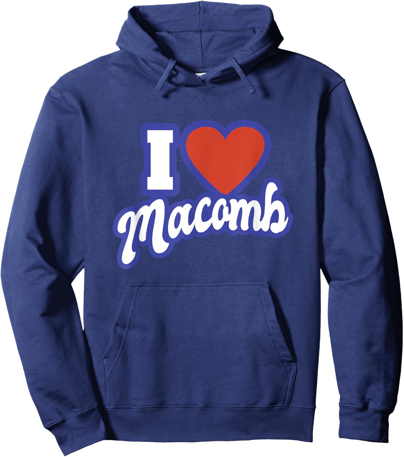I Love Macomb Michigan Hoodie - Hoodie | Navy