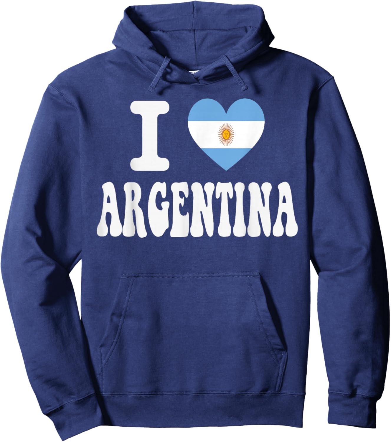 I Love Argentina Heart Flag Retro Travel Souvenir Hoodie - Hoodie | Navy