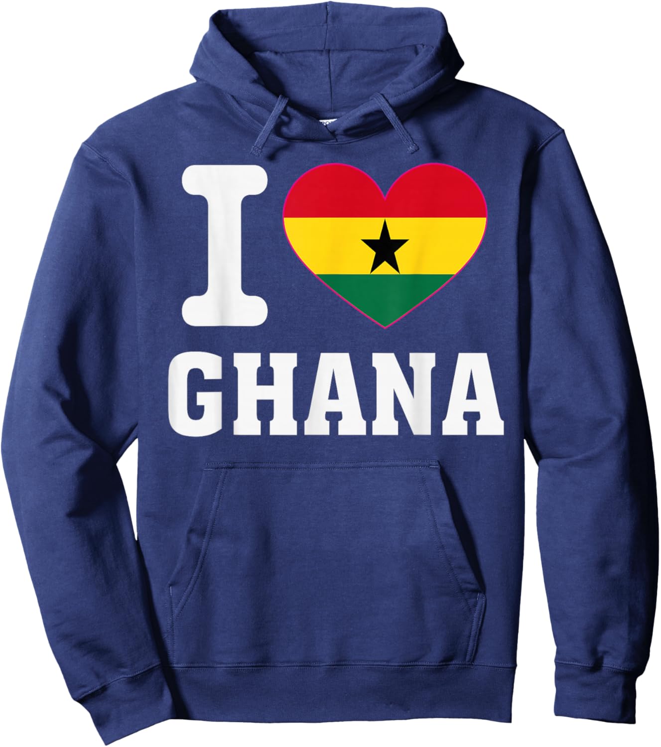 I Love Ghana Heart Souvenir Lovers Pride Travel Hoodie - Hoodie | Navy