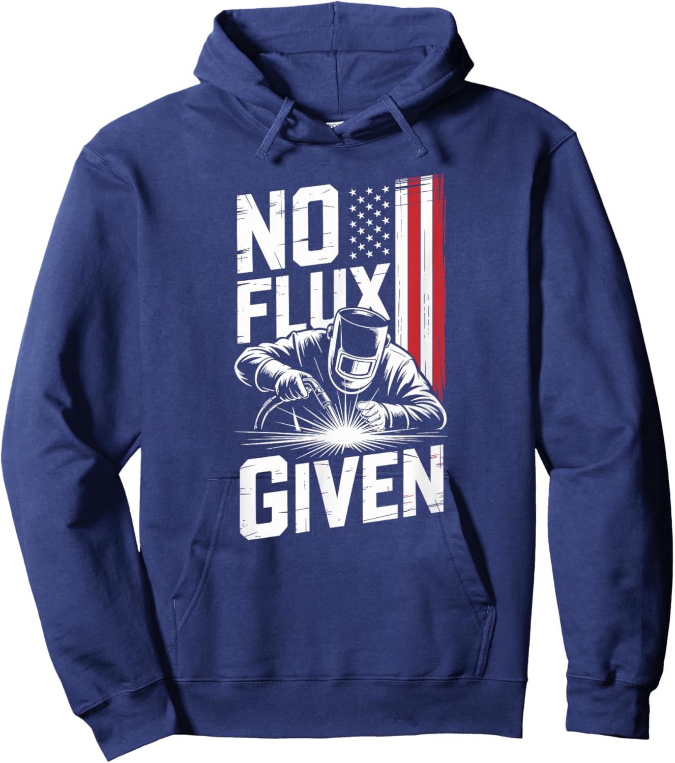 No Flux Given Vintage Slogan for American Welders Hoodie - Hoodie | Navy
