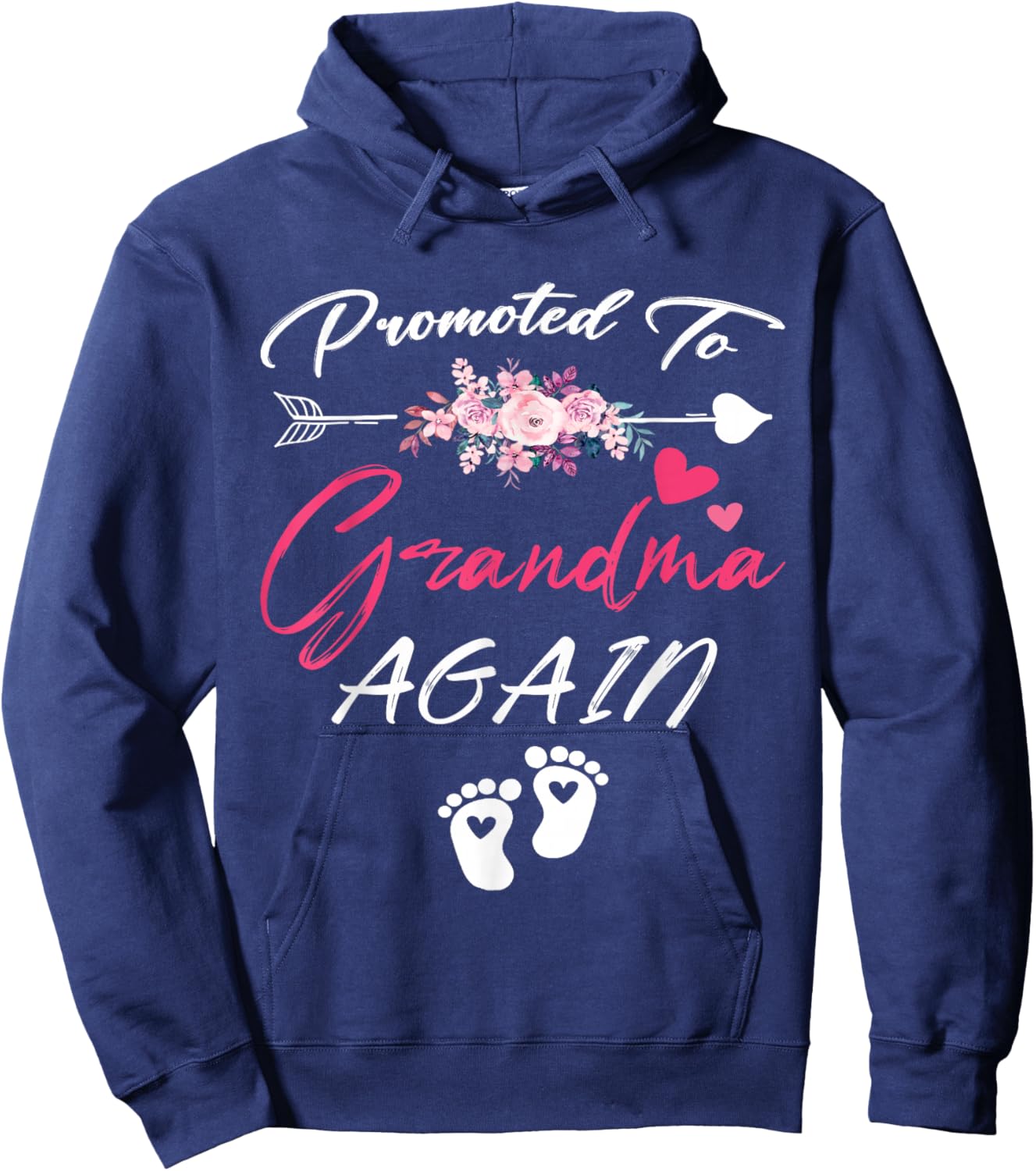 Funny Promoted to Grandma Again Soon to Be A Grandma Again Hoodie - Hoodie | Navy