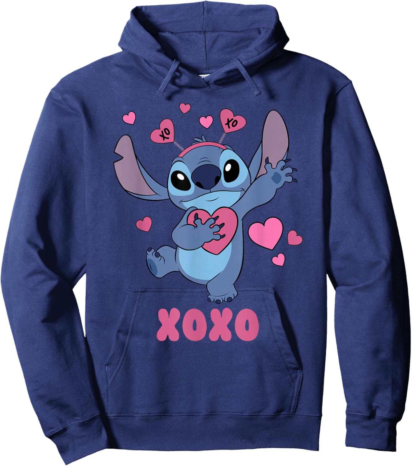 Disney Lilo & Stitch Valentine's Day XOXO Lovely Stitch Hoodie - Hoodie | Navy