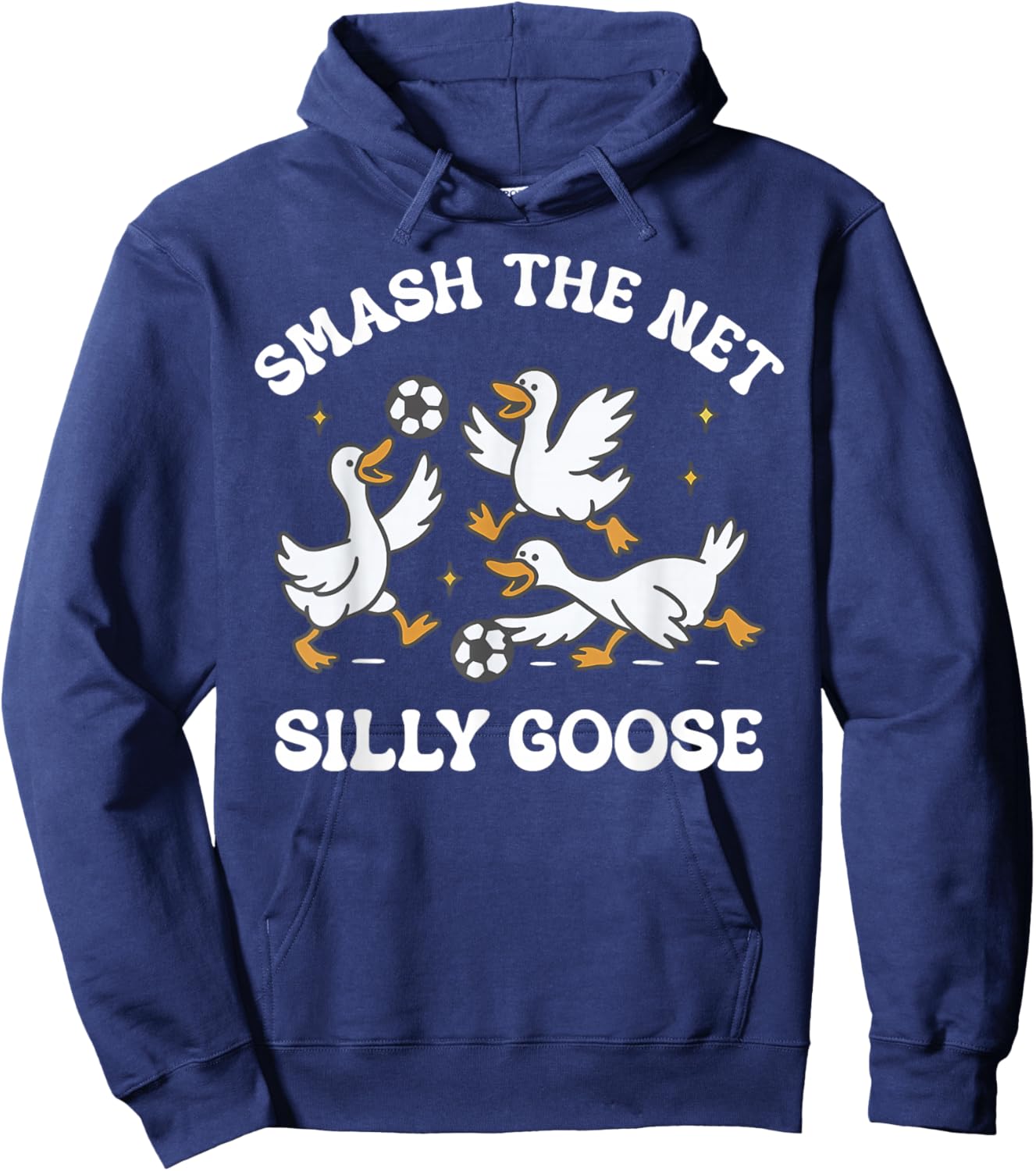 Silly Goose Playing Soccer Coach Game Day Soccer Mom Mama Hoodie - Hoodie | Navy