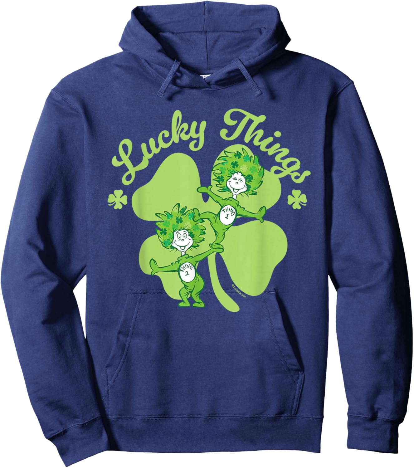 Dr. Seuss Thing 1, Thing 2 Lucky Things Officially Licensed Hoodie - Hoodie | Navy