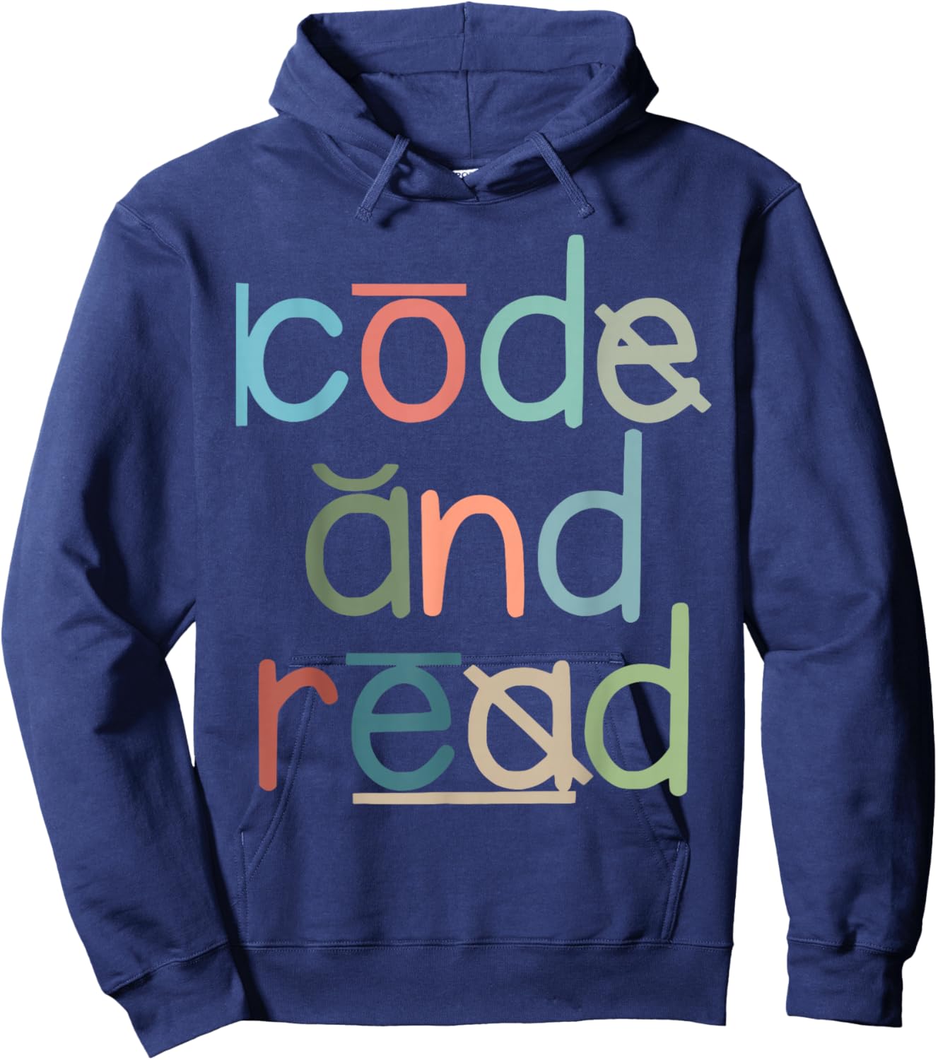 Code and Read Dyslexia Therapist Reading Teacher Disability Hoodie - Hoodie | Navy