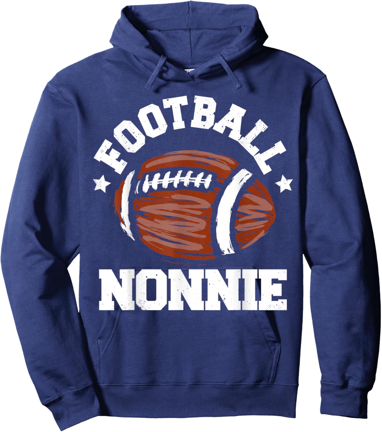 Football Nonnie Distressed Football Proud Nonnie Game Day Hoodie - Hoodie | Navy