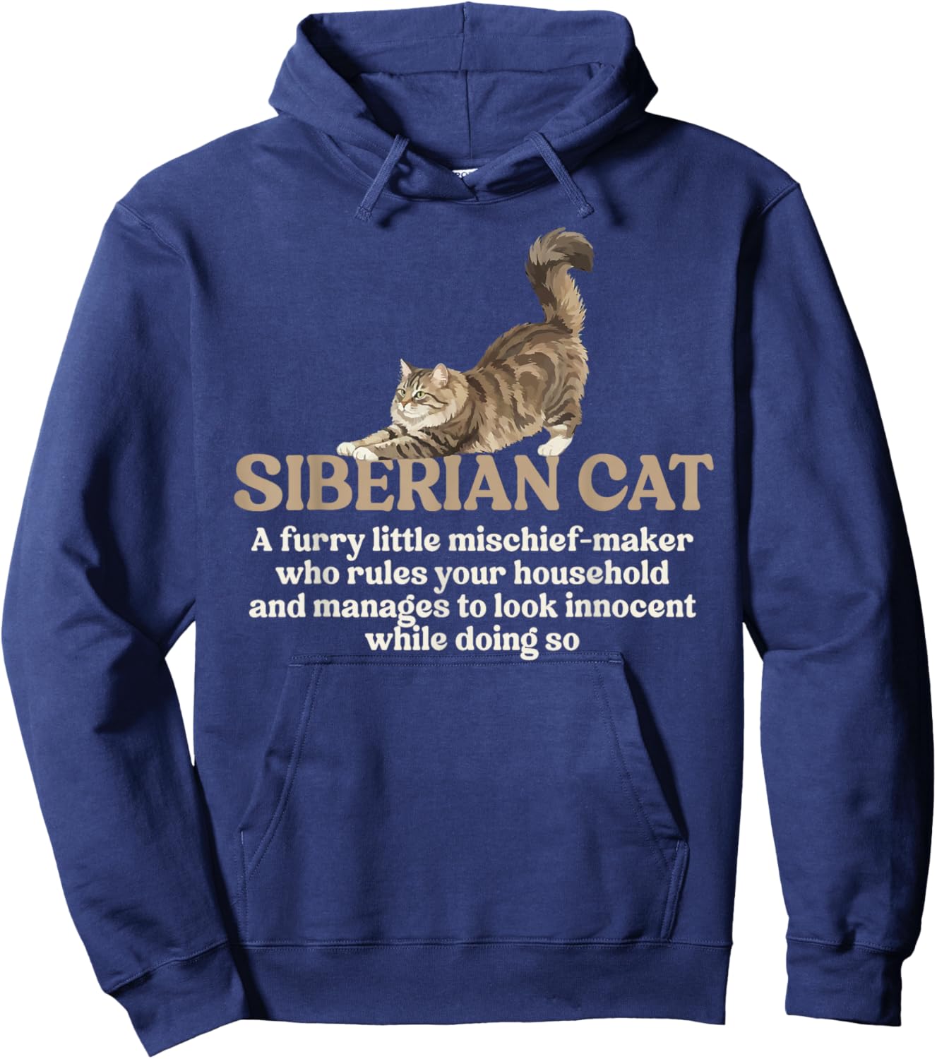 Siberian Cat Definition Siberian Cat Owner Siberian Cat Mom Hoodie - Hoodie | Navy
