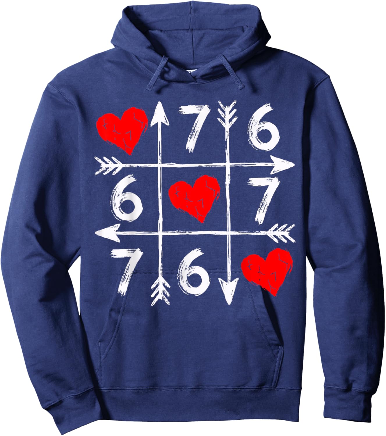 Valentine’s Day 67 Six Seven Meme Love 6 7 Heart Couple Hoodie - Hoodie | Navy